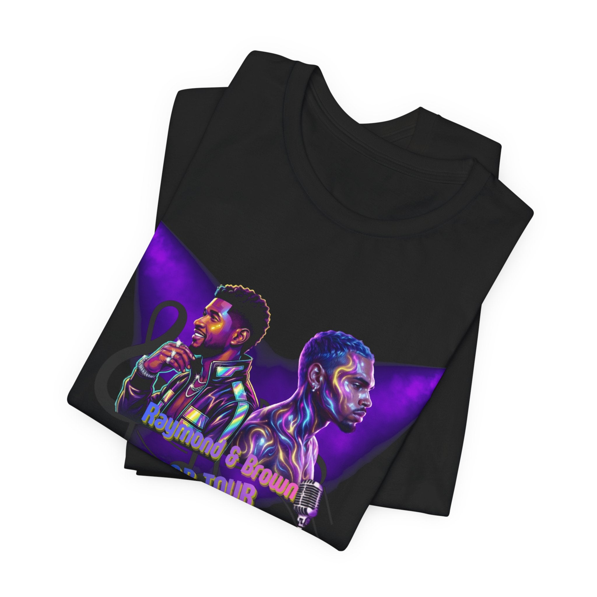 R & B Tour Music Duo Portrait T-Shirt — 'No Limit' Retro Neon Soul Tee