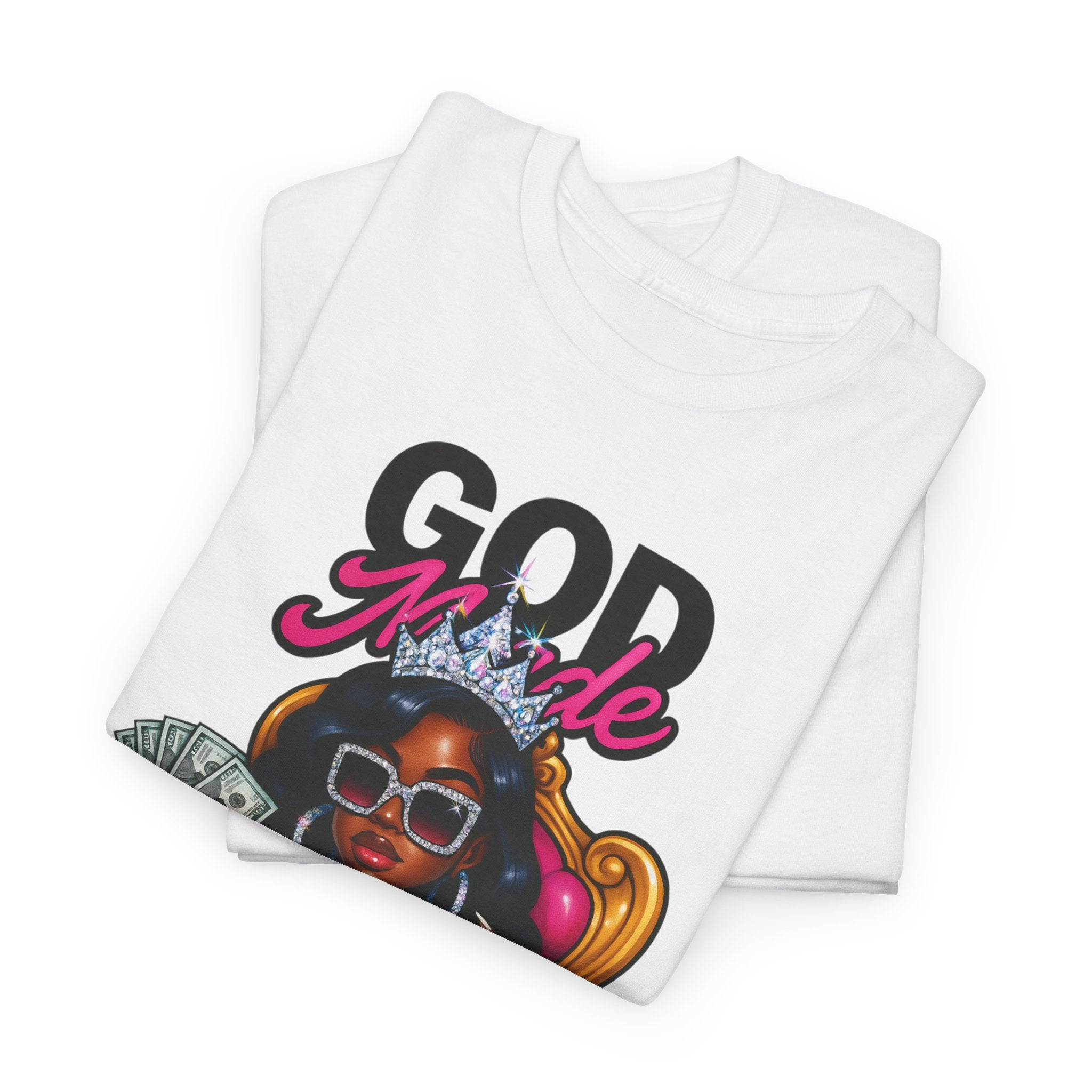 God Made Us Unisex Heavy Cotton Tee - Bold & Vibrant Graphic Tee for Confident Style