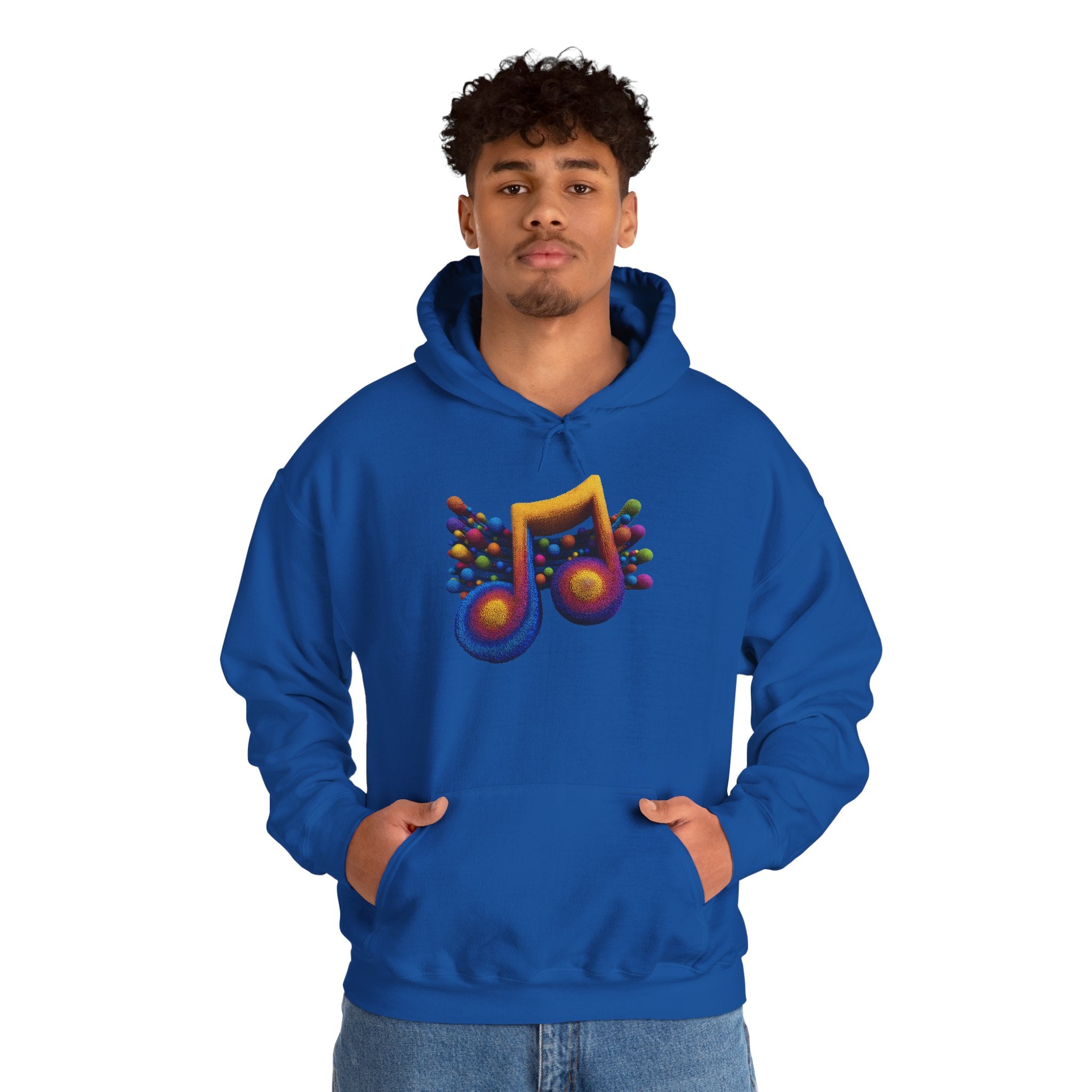 Music Notes Hoodie — Colorful Retro Musical Emoji Sweatshirt