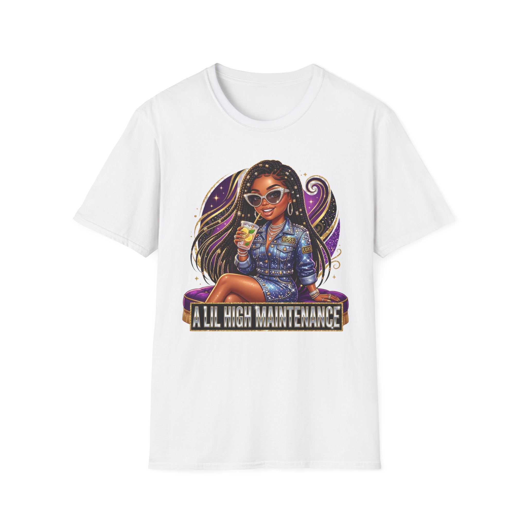 T-Shirt — "All High Maintenance" Glam Girl Graphic Tee