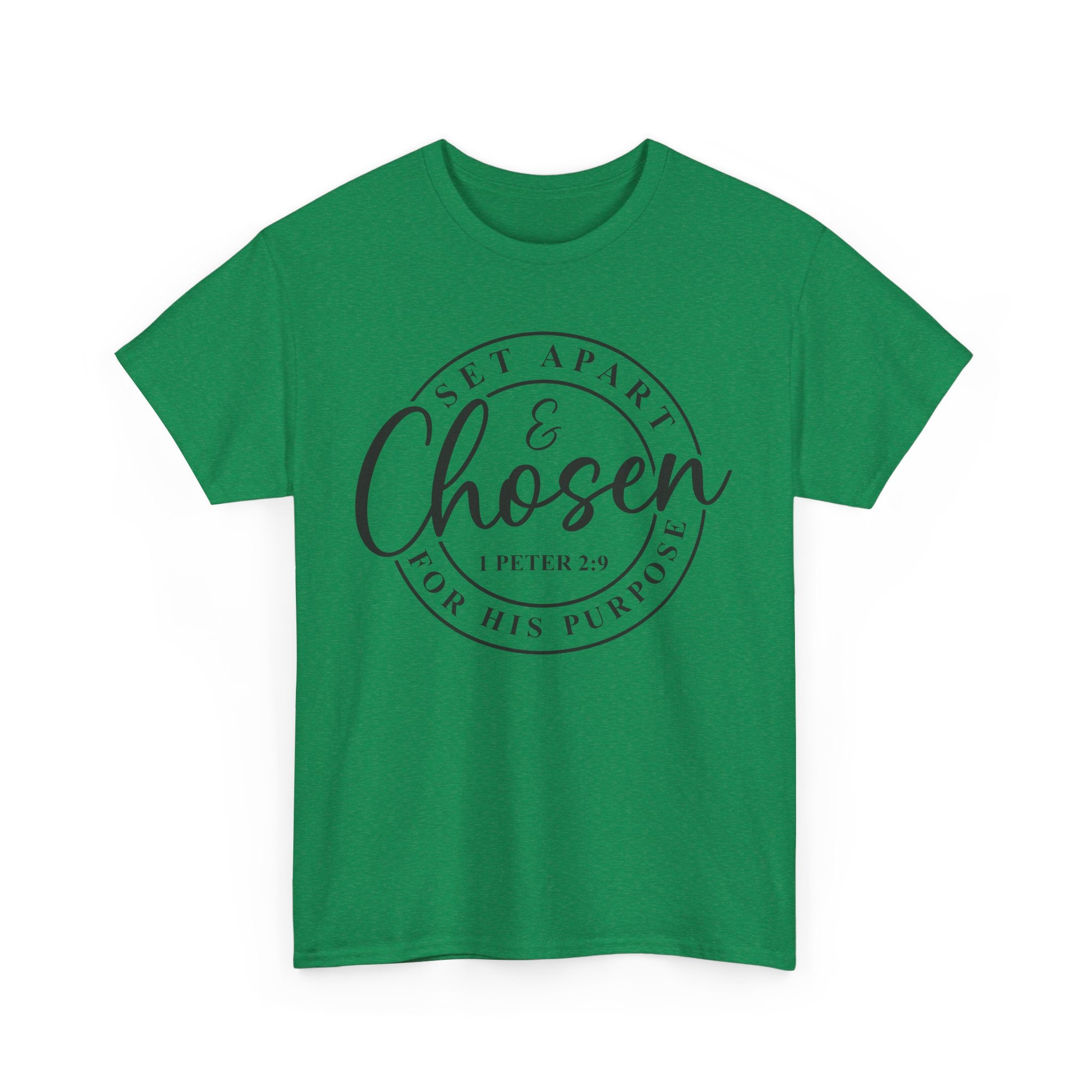 Set Apart & Chosen Unisex Heavy Cotton Tee, Faith-Based T-Shirt, Christian Apparel, Inspirational Gift, Religious Shirt, Meaningful Message