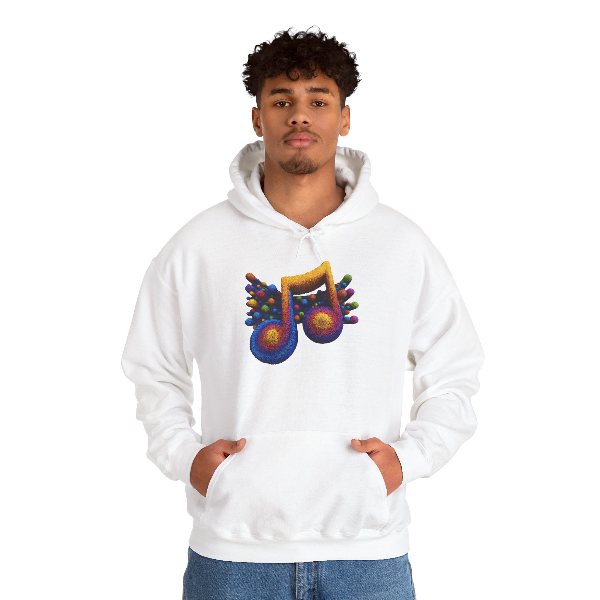 Music Notes Hoodie — Colorful Retro Musical Emoji Sweatshirt