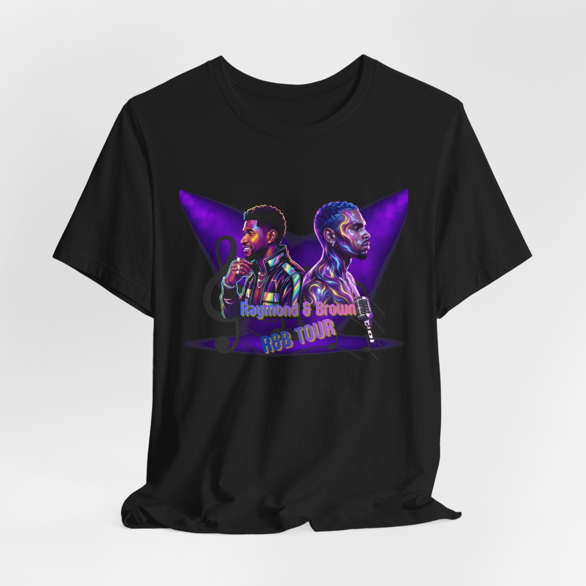 R & B Tour Music Duo Portrait T-Shirt — 'No Limit' Retro Neon Soul Tee