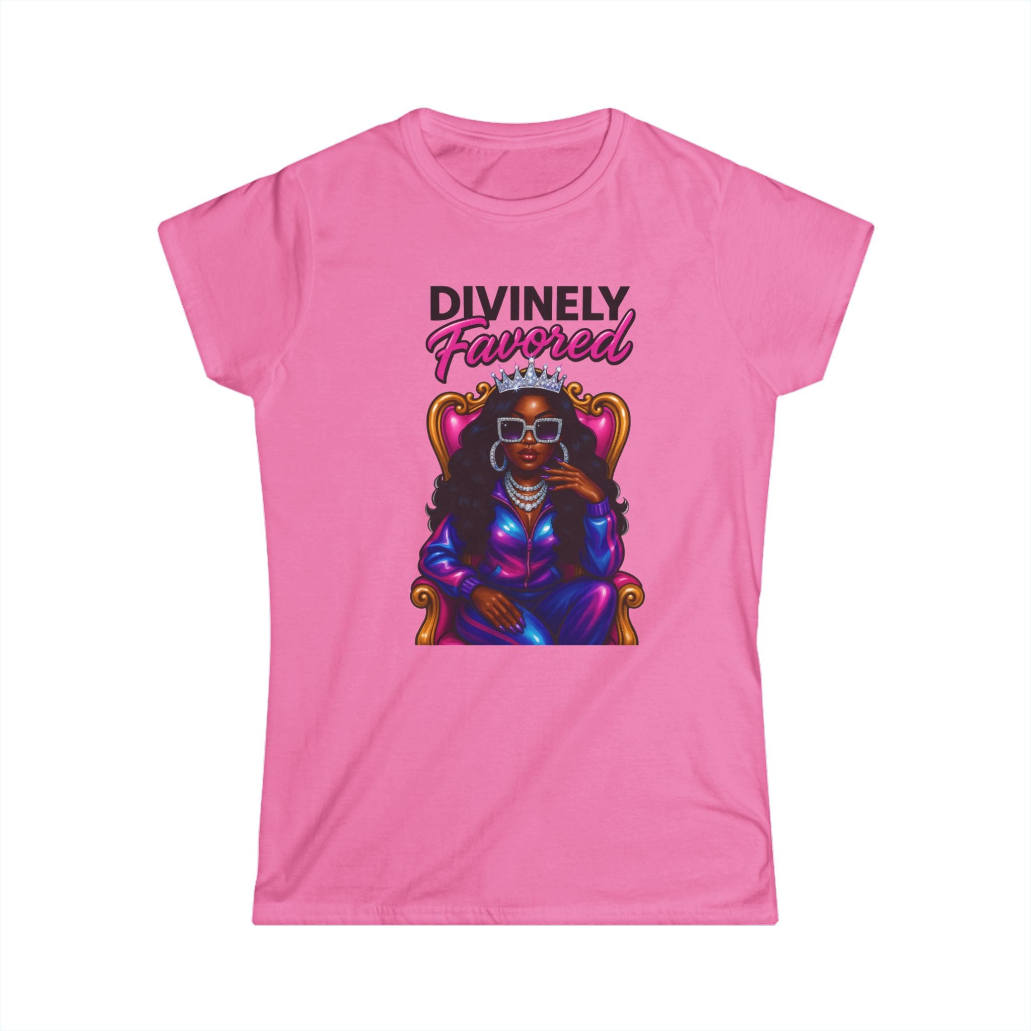 Divinely Favored Women's Softstyle Tee - Inspirational Graphic T-Shirt