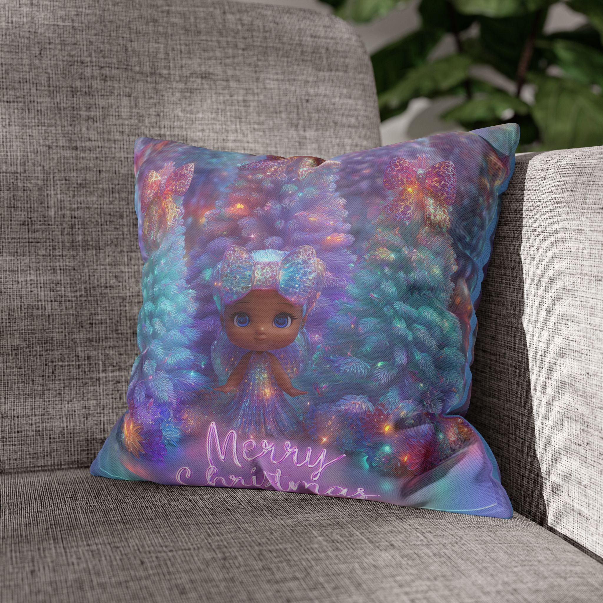 Merry Christmas Decorative Pillowcase, Cozy Holiday Decor, Personalized Gift, Kids Room, Winter Home Accent, Festive Throw Pillow