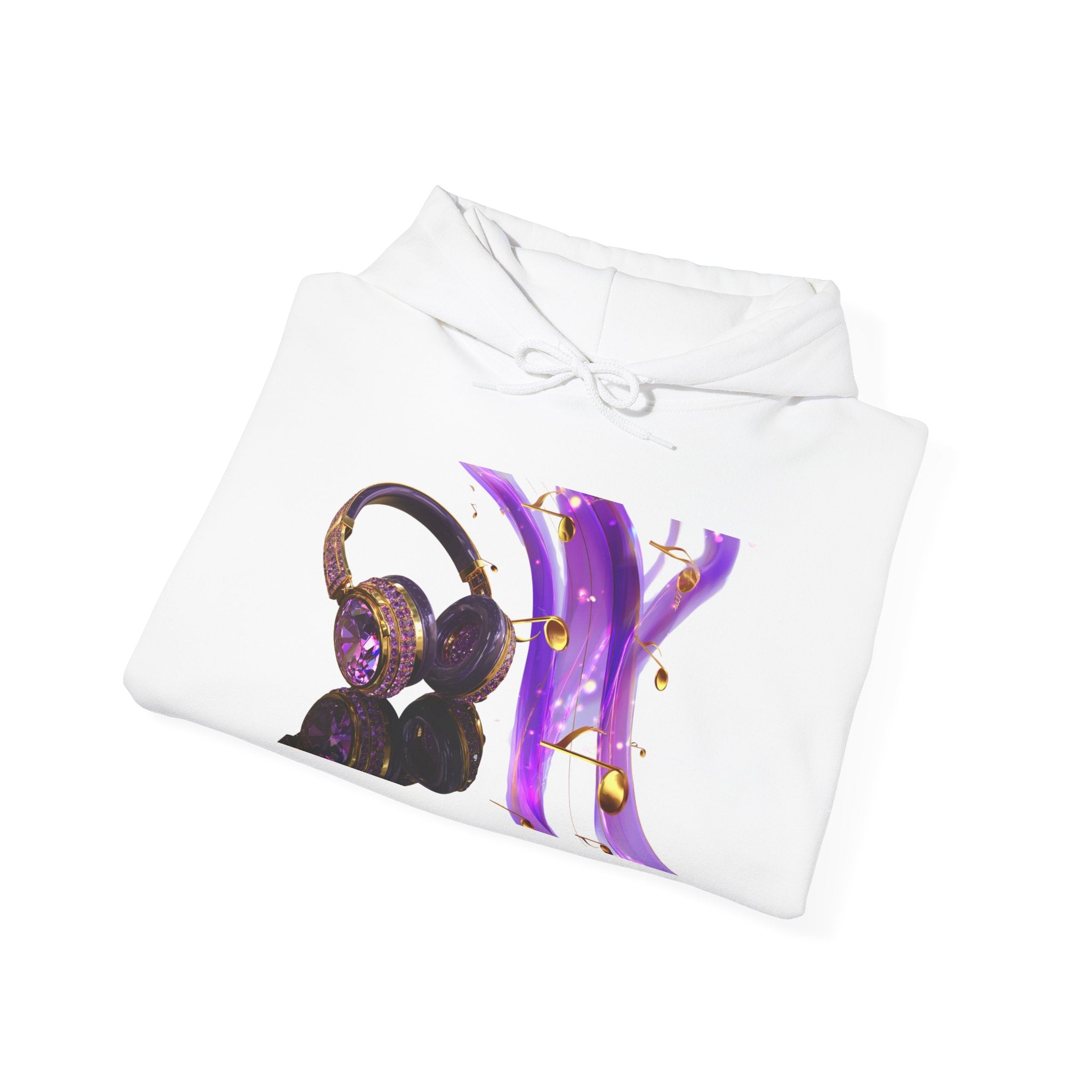 Galaxy Music Letter X Hoodie — Purple Space Headphones Graphic Pullover