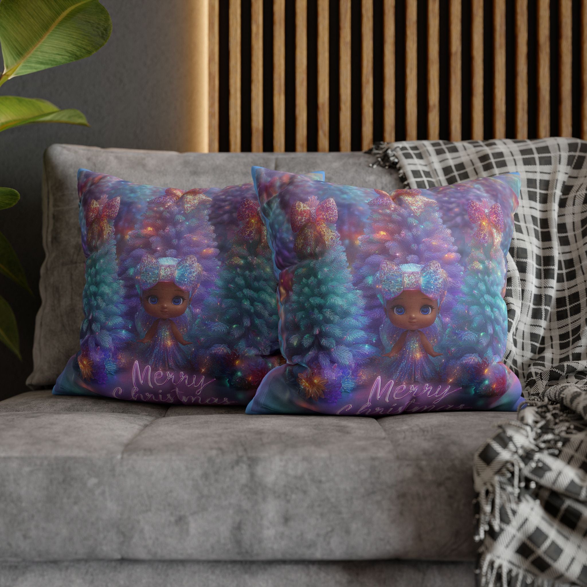 Merry Christmas Decorative Pillowcase, Cozy Holiday Decor, Personalized Gift, Kids Room, Winter Home Accent, Festive Throw Pillow