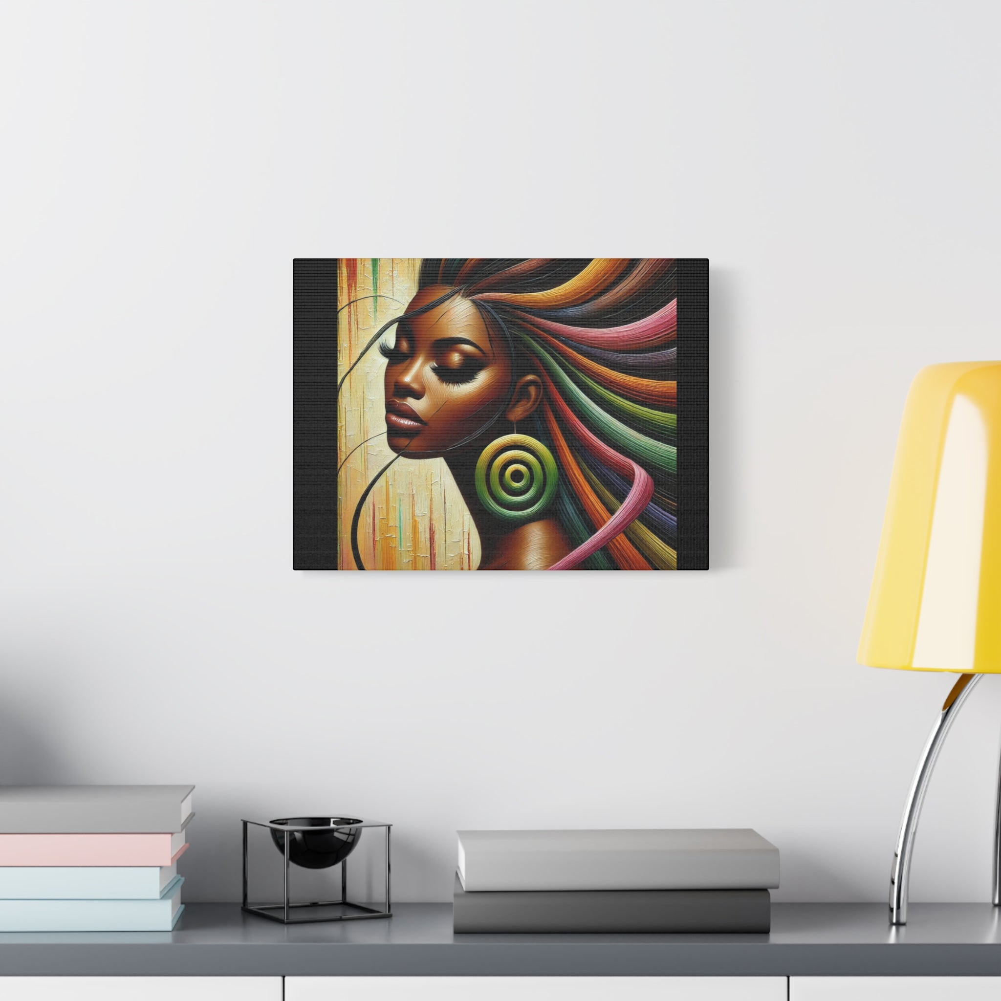 Glowing Vibrant African Art Canvas Print - 1.25" Stretched Wall Decor