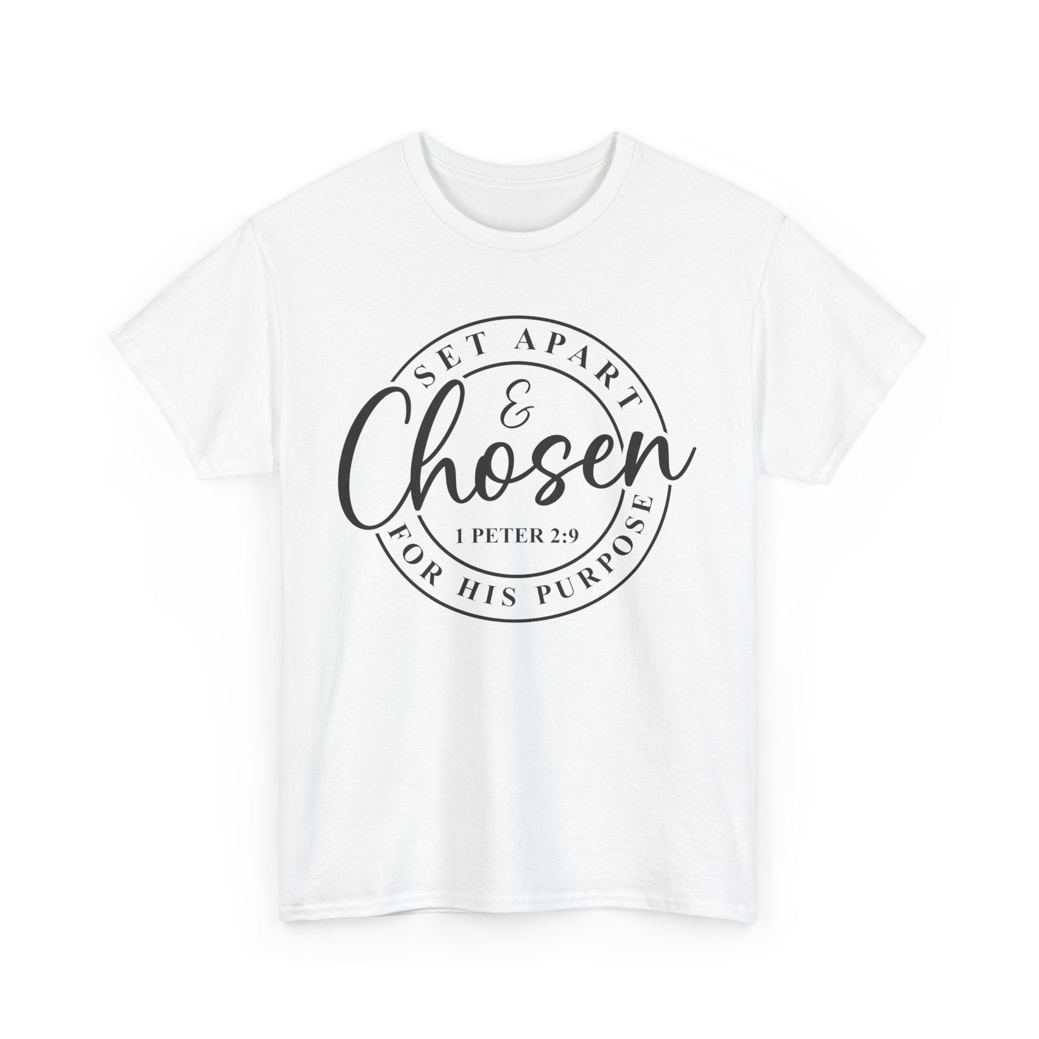 Set Apart & Chosen Unisex Heavy Cotton Tee, Faith-Based T-Shirt, Christian Apparel, Inspirational Gift, Religious Shirt, Meaningful Message