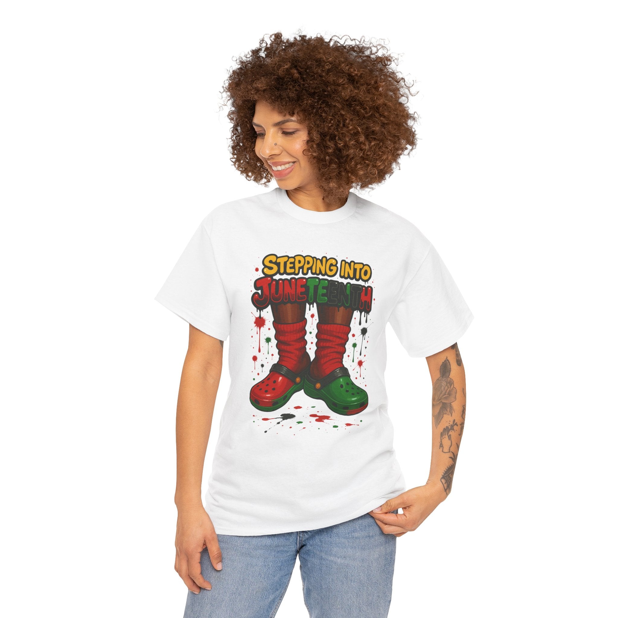 Stepping into the Holiday Spirit Tee - Fun Unisex Cotton T-Shirt, Christmas Gift, Holiday Apparel, Festive Wear, Casual Top, Unique Design