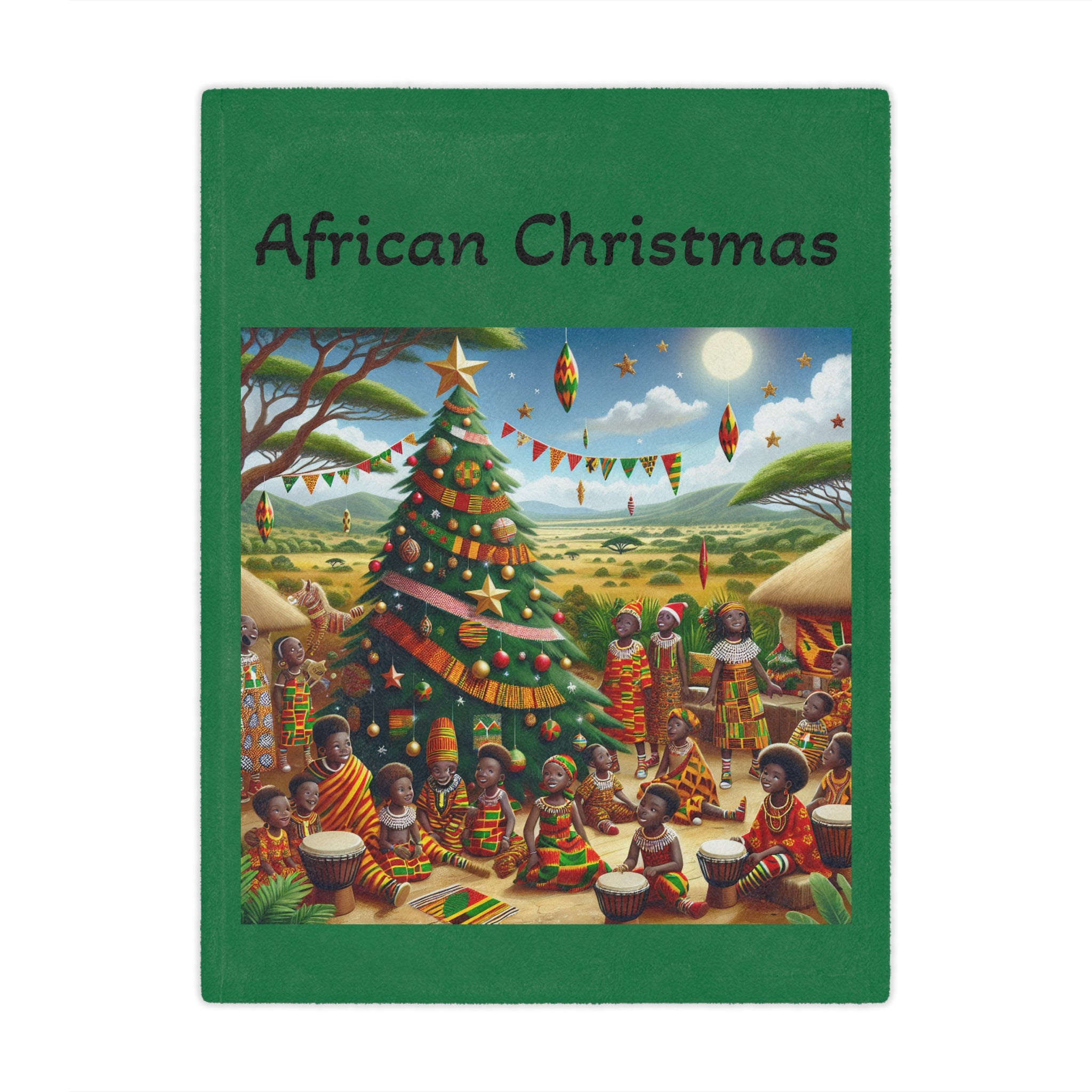 African Christmas Microfiber Blanket