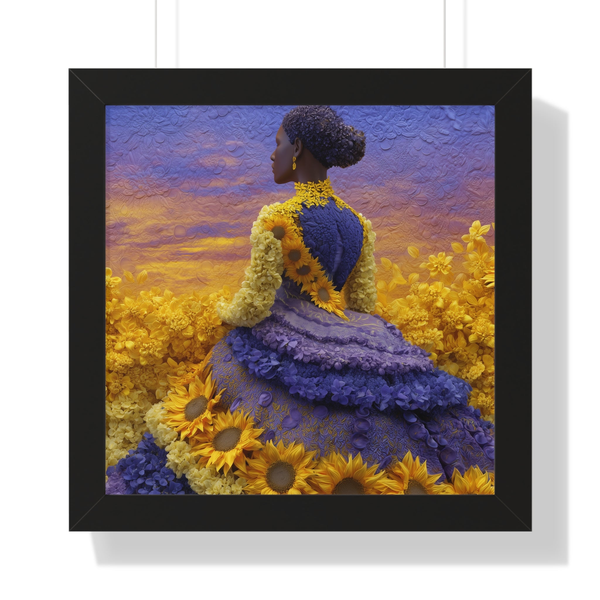 Sunflower Garden Inspiration Framed Poster, Floral Art, Home Decor, Gift for Flower Lovers, Wall Art, Unique Artwork