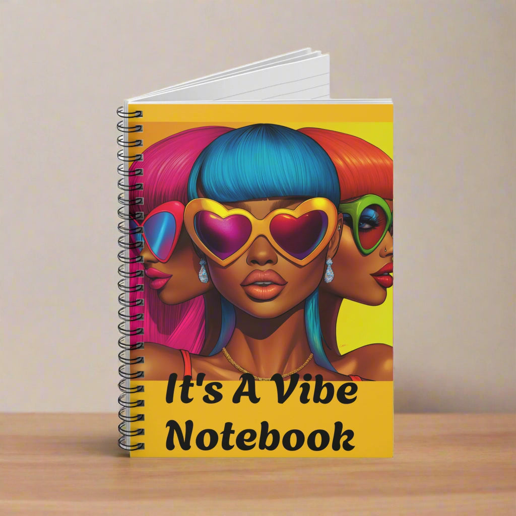 Vibrant Spiral Notebook - 'It's A Vibe' Design for Creative Thinkers
