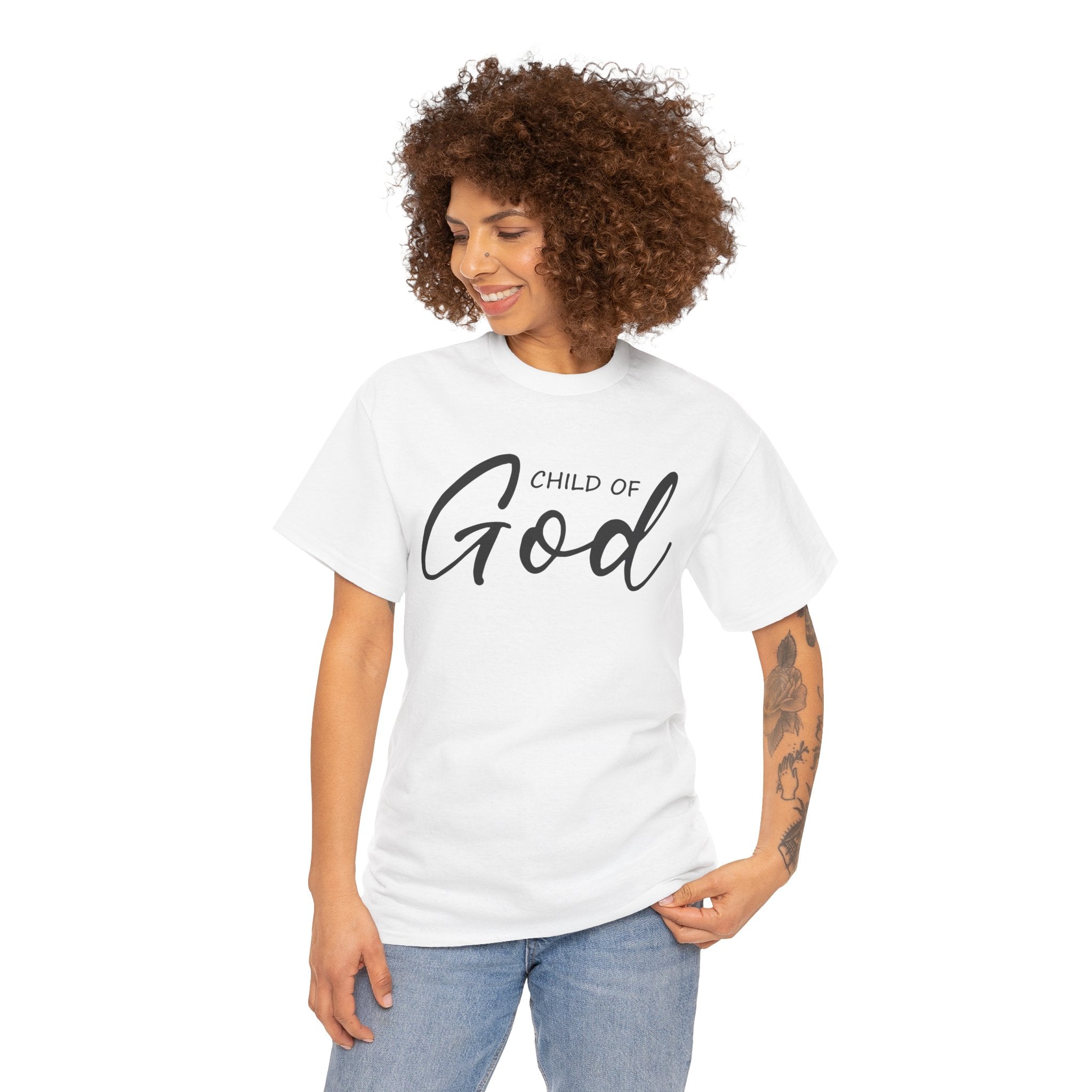 Child of God Unisex Heavy Cotton Tee - Faith T-Shirt, Spiritual Gift, Church Events, Casual Wear, Everyday Comfort
