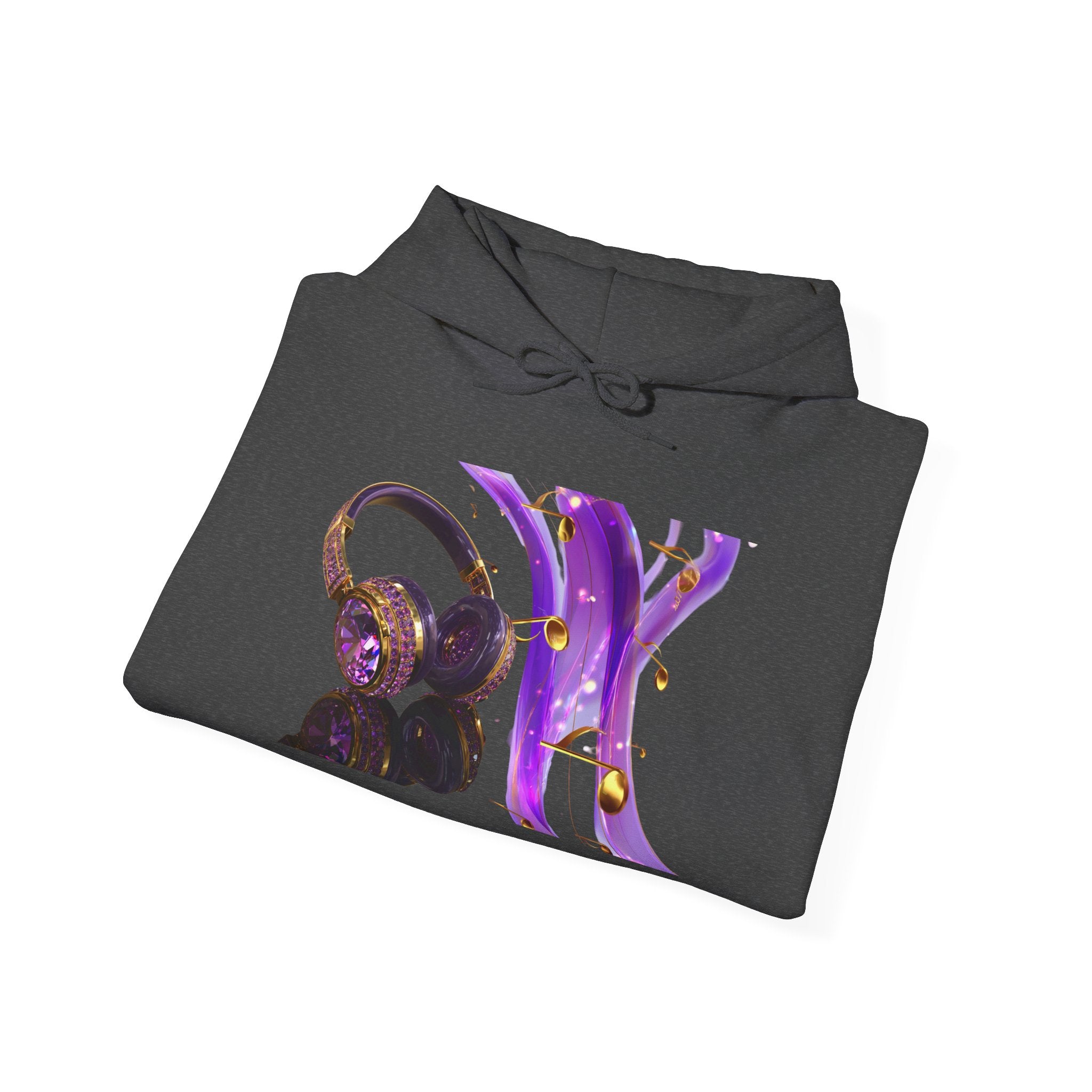 Galaxy Music Letter X Hoodie — Purple Space Headphones Graphic Pullover