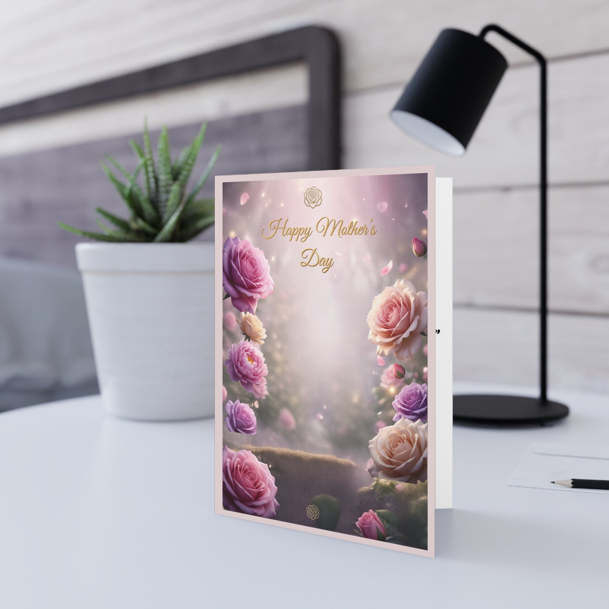 Mother's Day Greeting Card — "A Love That Blooms" Floral Mom & Child Card