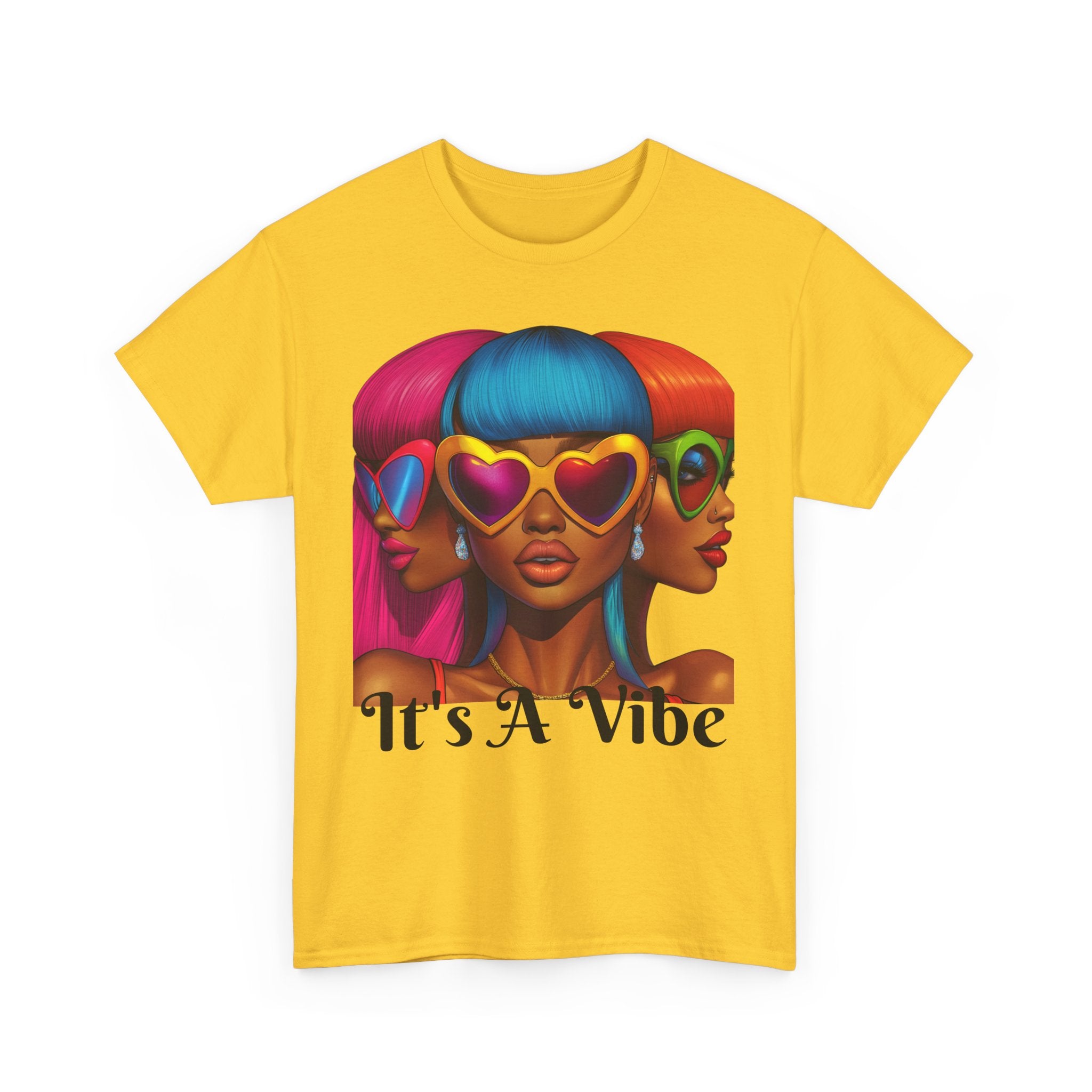 It's A Vibe Unisex Heavy Cotton Tee - Colorful Graphic T-Shirt for Casual Wear