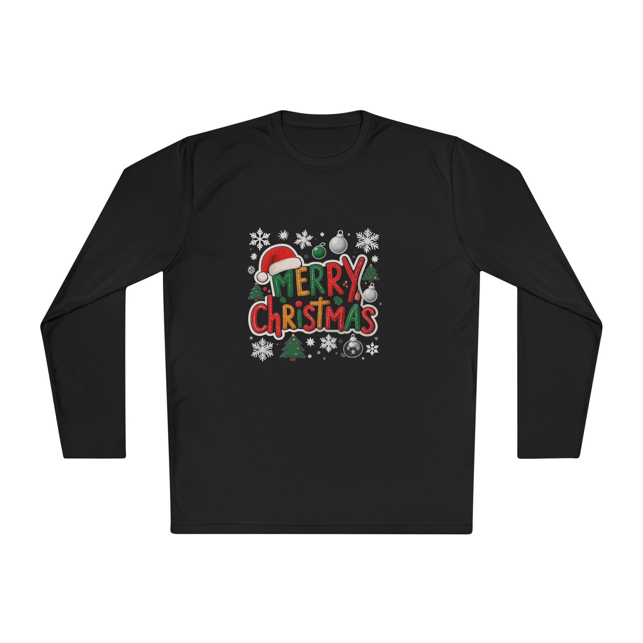 Merry Christmas Long Sleeve Tee — Festive Holiday Graphic Shirt