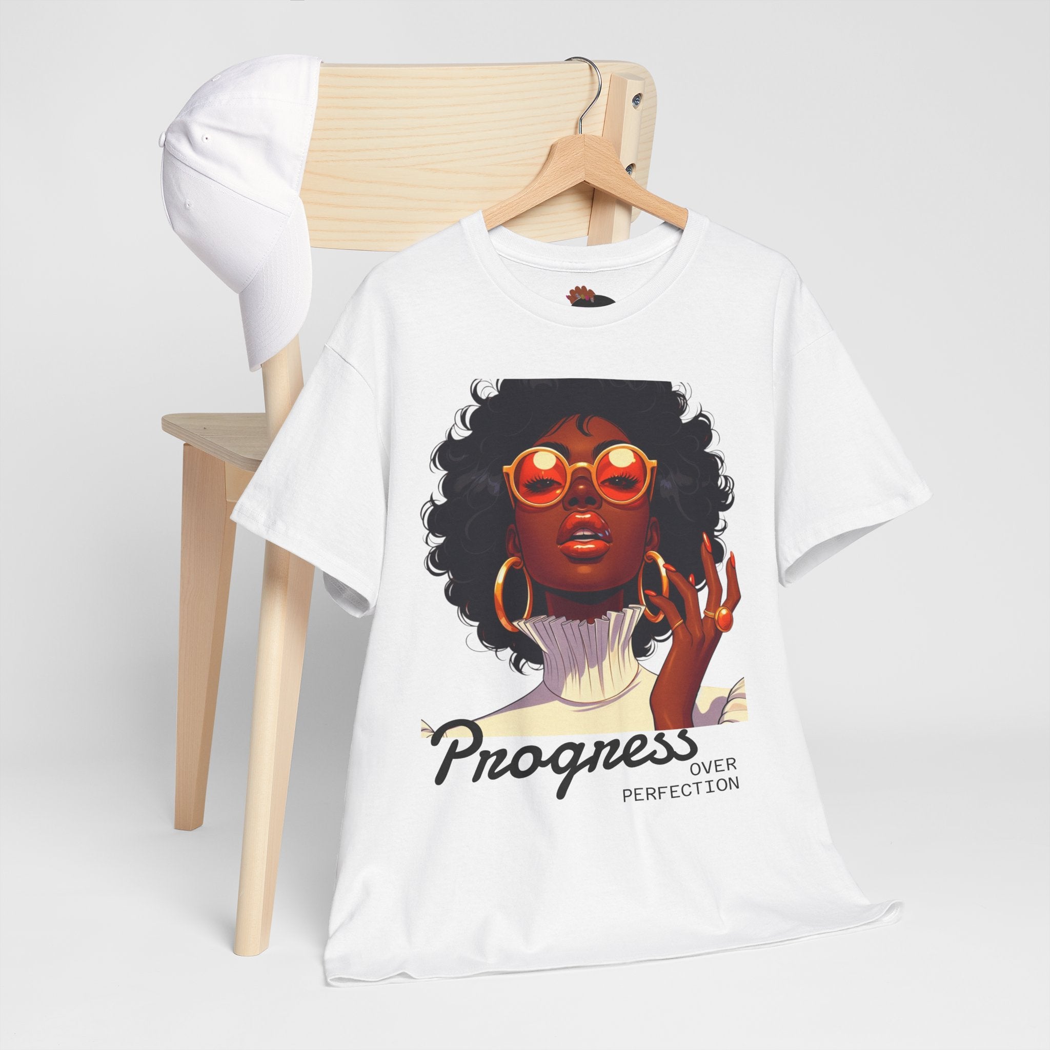 Progress Over Perfection Heavy Cotton Tee - Empowering Fashion for Everyday Confidence