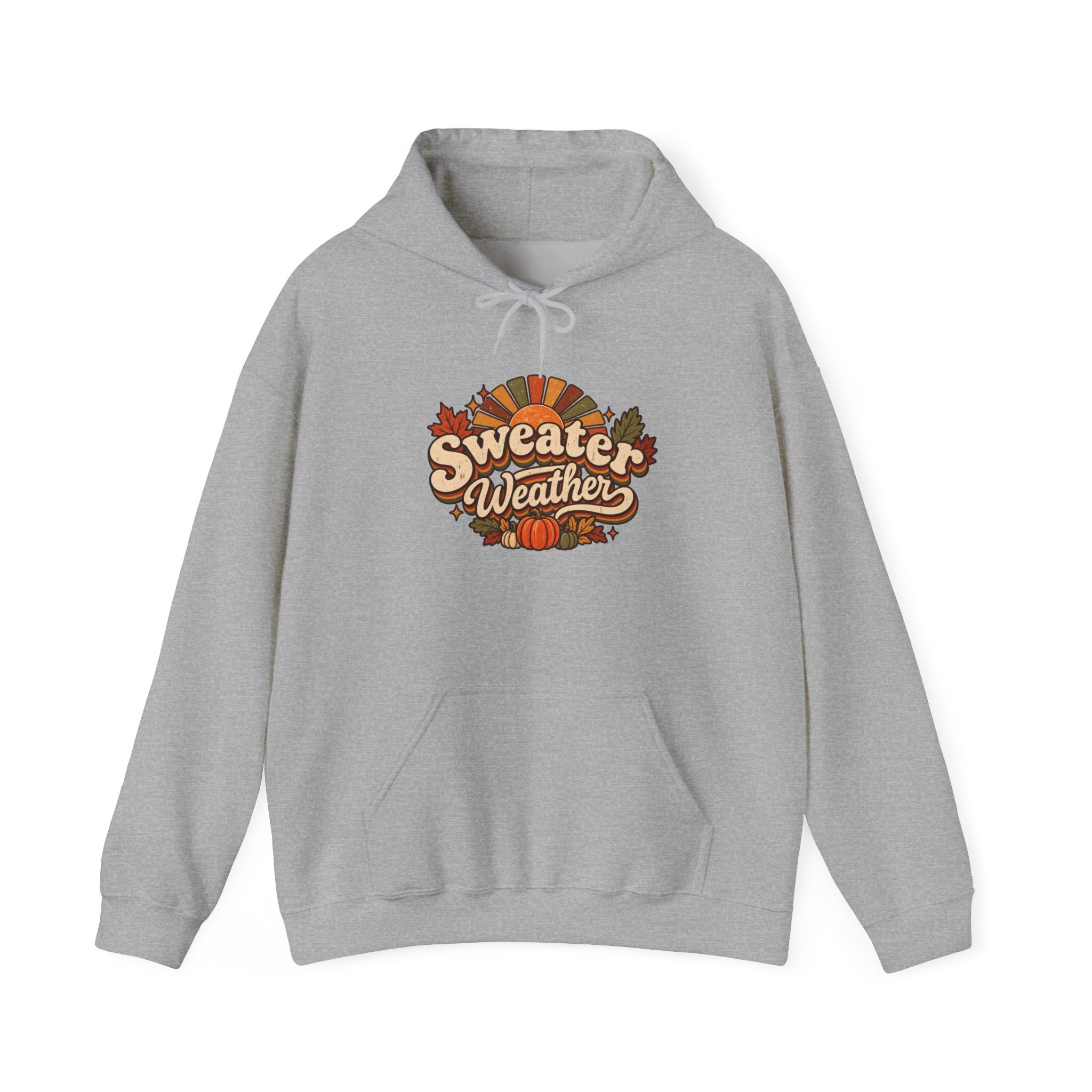 Sweater Weather Hoodie — Cozy Fall Pumpkin Graphic Hoodie