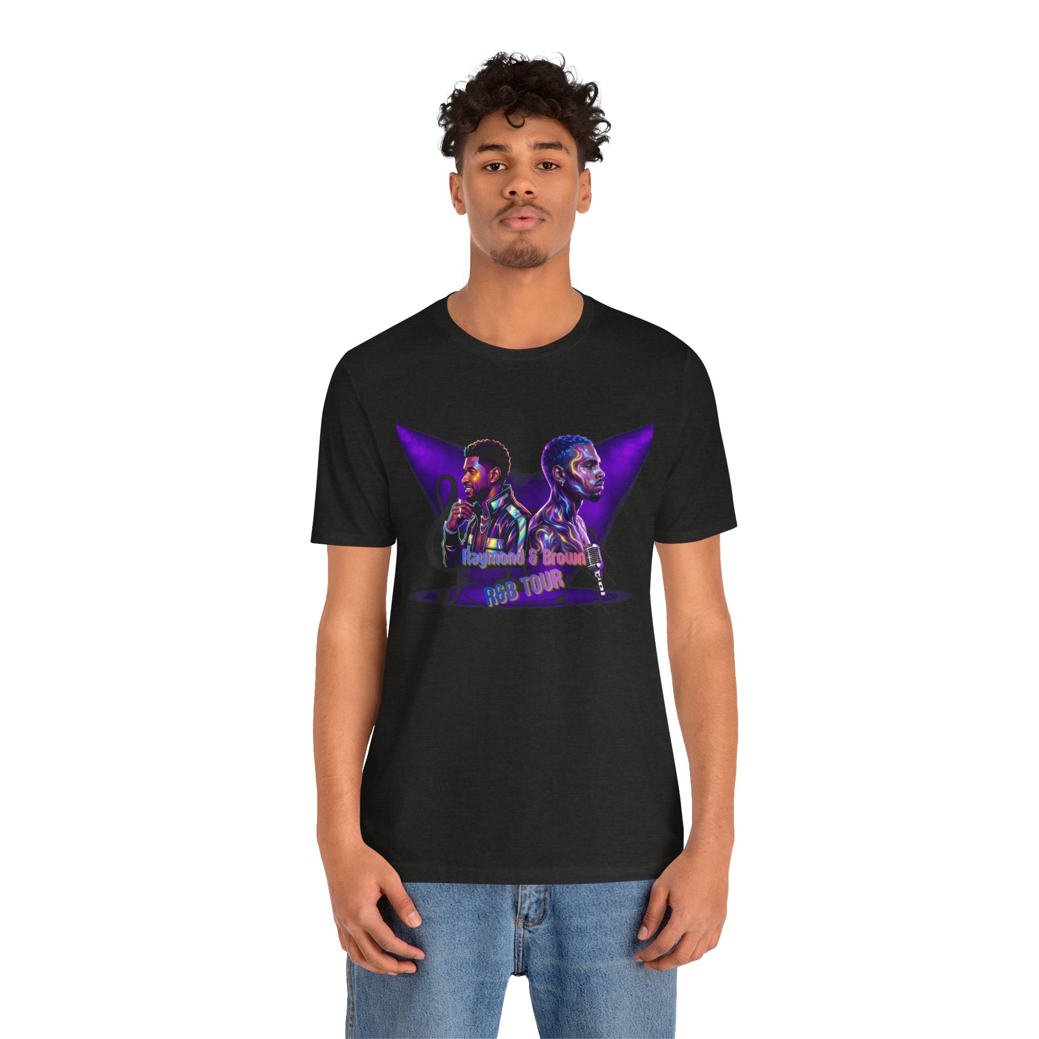 R & B Tour Music Duo Portrait T-Shirt — 'No Limit' Retro Neon Soul Tee