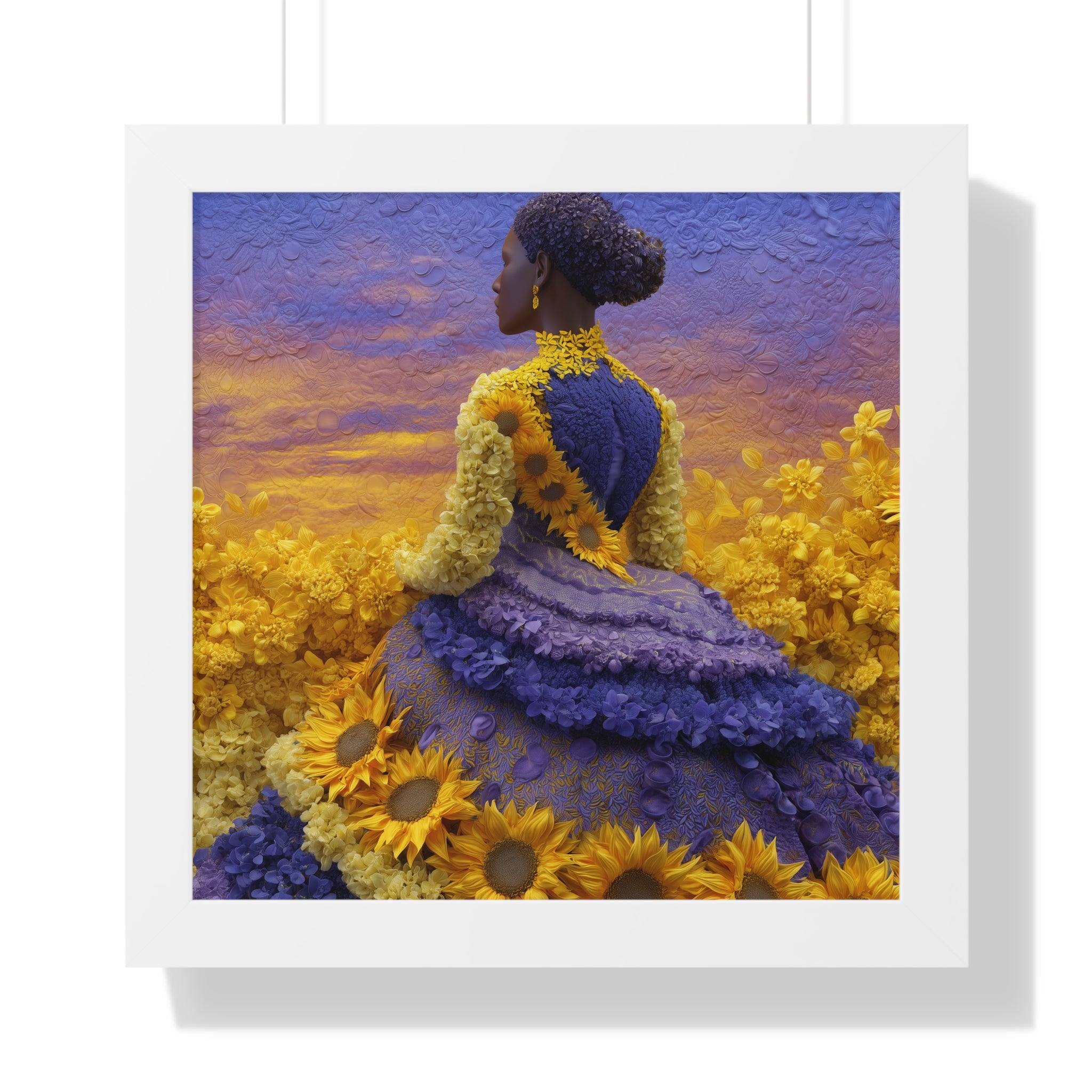 Sunflower Garden Inspiration Framed Poster, Floral Art, Home Decor, Gift for Flower Lovers, Wall Art, Unique Artwork