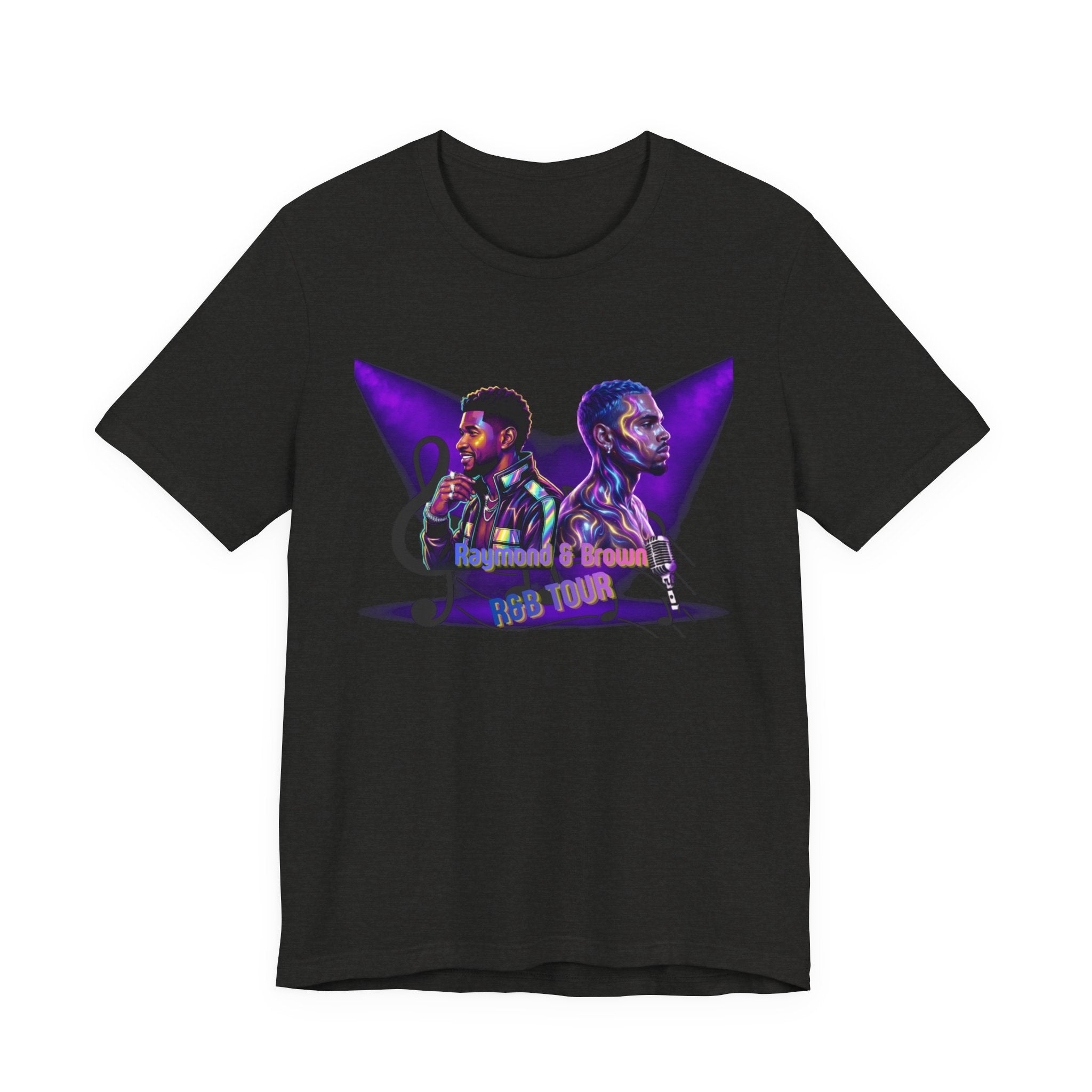 R & B Tour Music Duo Portrait T-Shirt — 'No Limit' Retro Neon Soul Tee