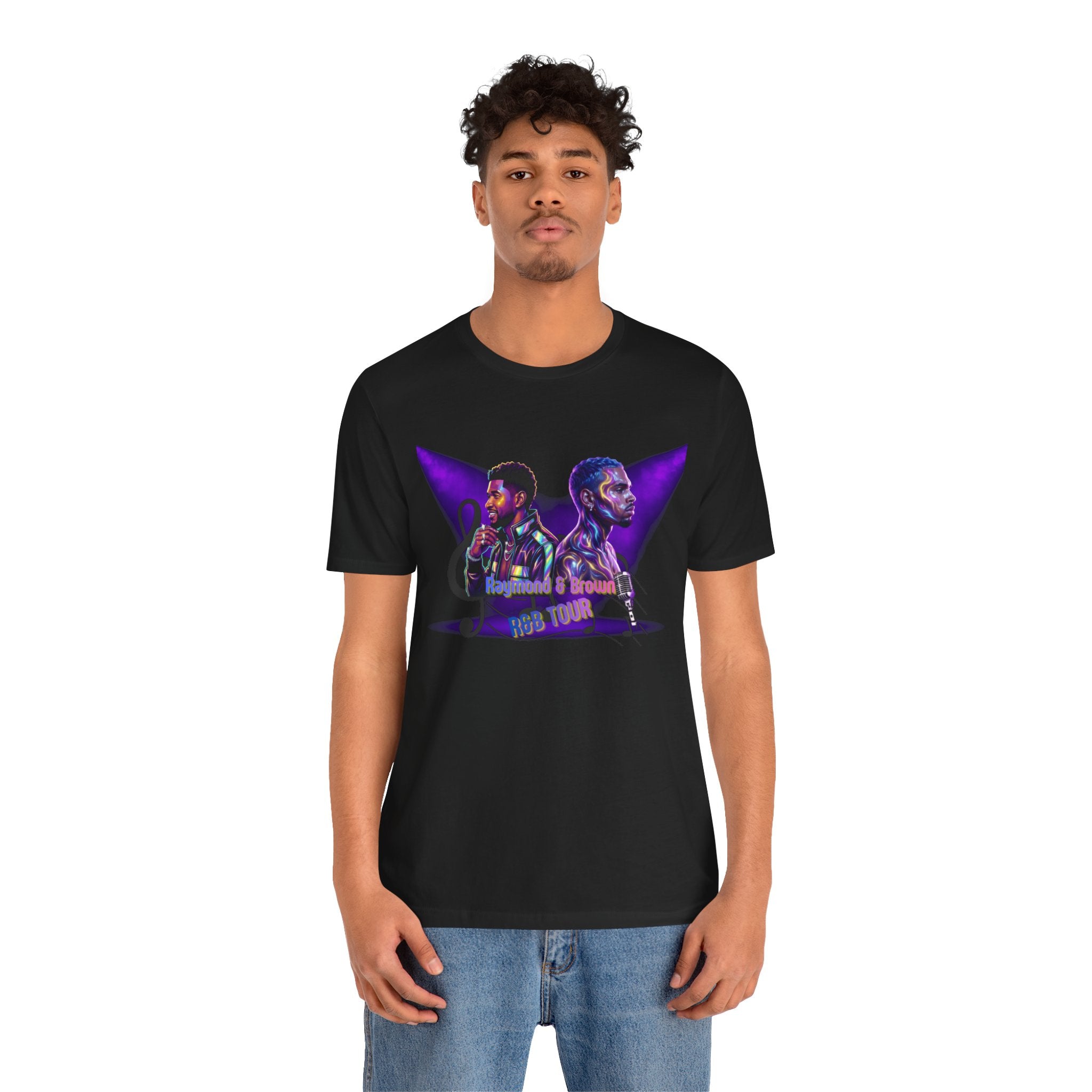 R & B Tour Music Duo Portrait T-Shirt — 'No Limit' Retro Neon Soul Tee