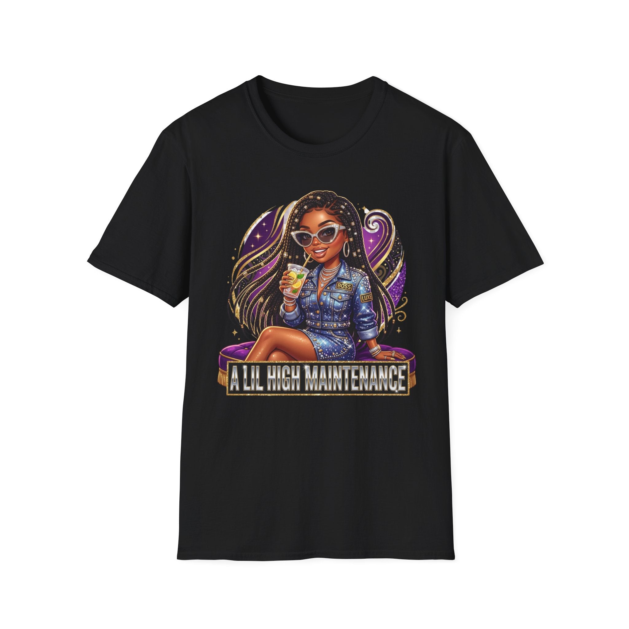 T-Shirt — "All High Maintenance" Glam Girl Graphic Tee