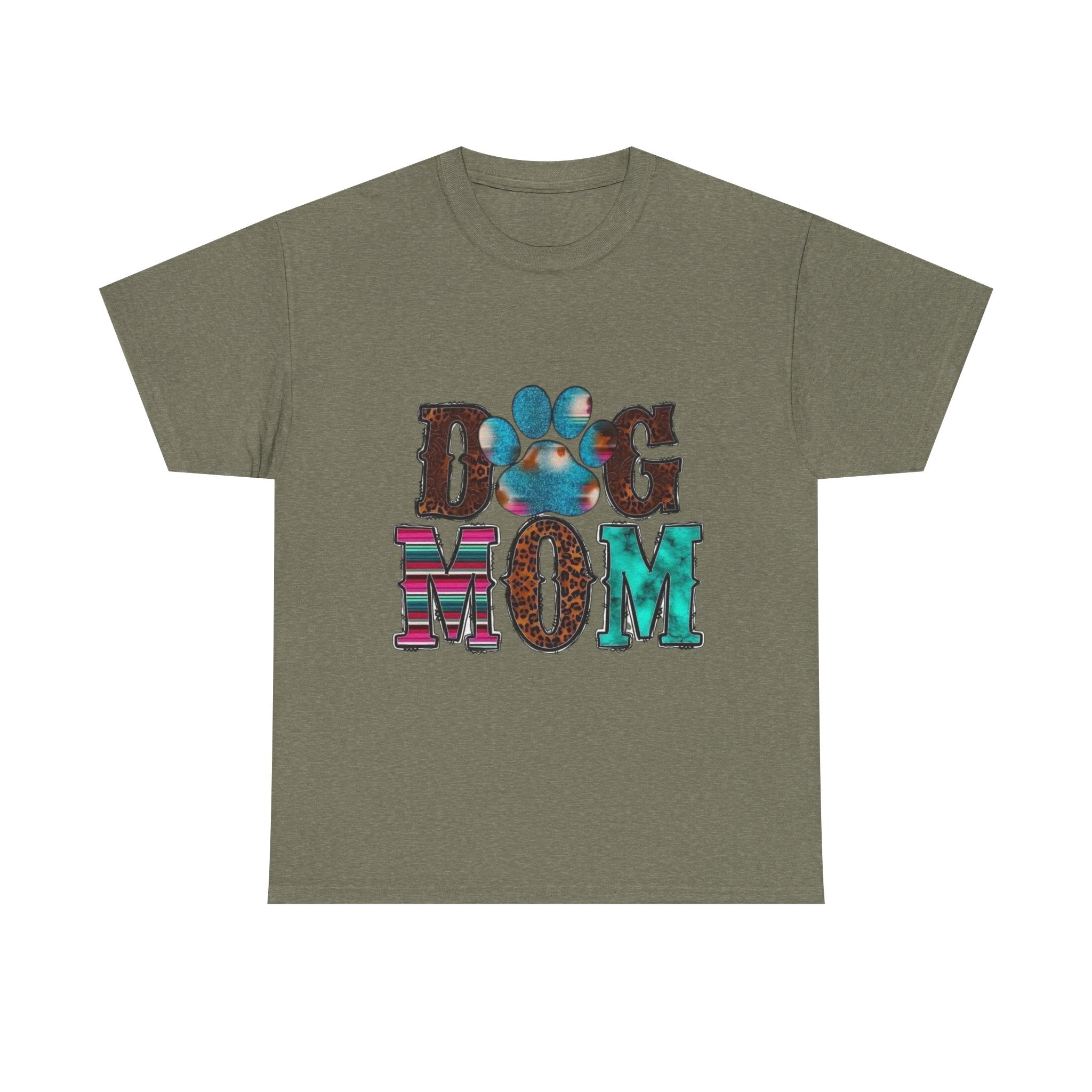 Dog Mom Heavy Cotton Tee, Pet Lover Gift, Dog Owner Apparel, Fun Animal Shirt, Cute Casual Wear, Perfect for Dog Lovers