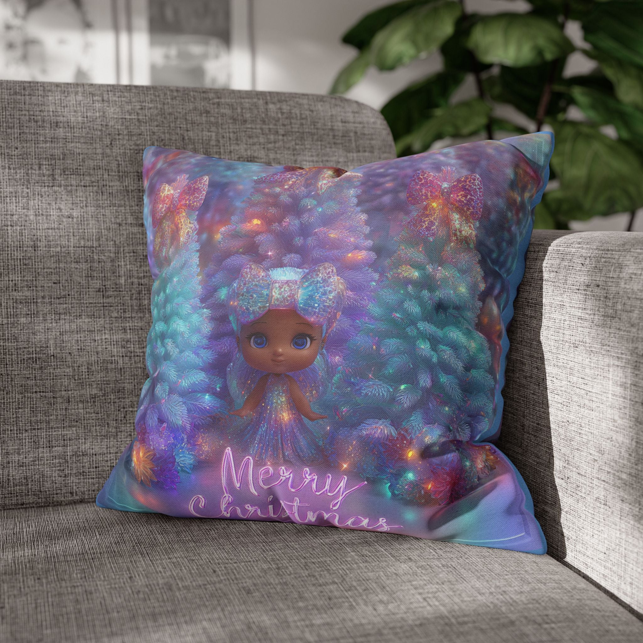 Merry Christmas Decorative Pillowcase, Cozy Holiday Decor, Personalized Gift, Kids Room, Winter Home Accent, Festive Throw Pillow