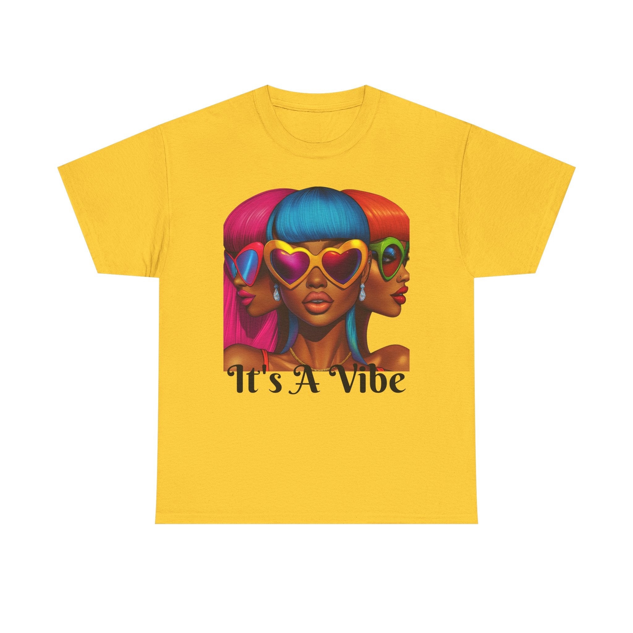 It's A Vibe Unisex Heavy Cotton Tee - Colorful Graphic T-Shirt for Casual Wear