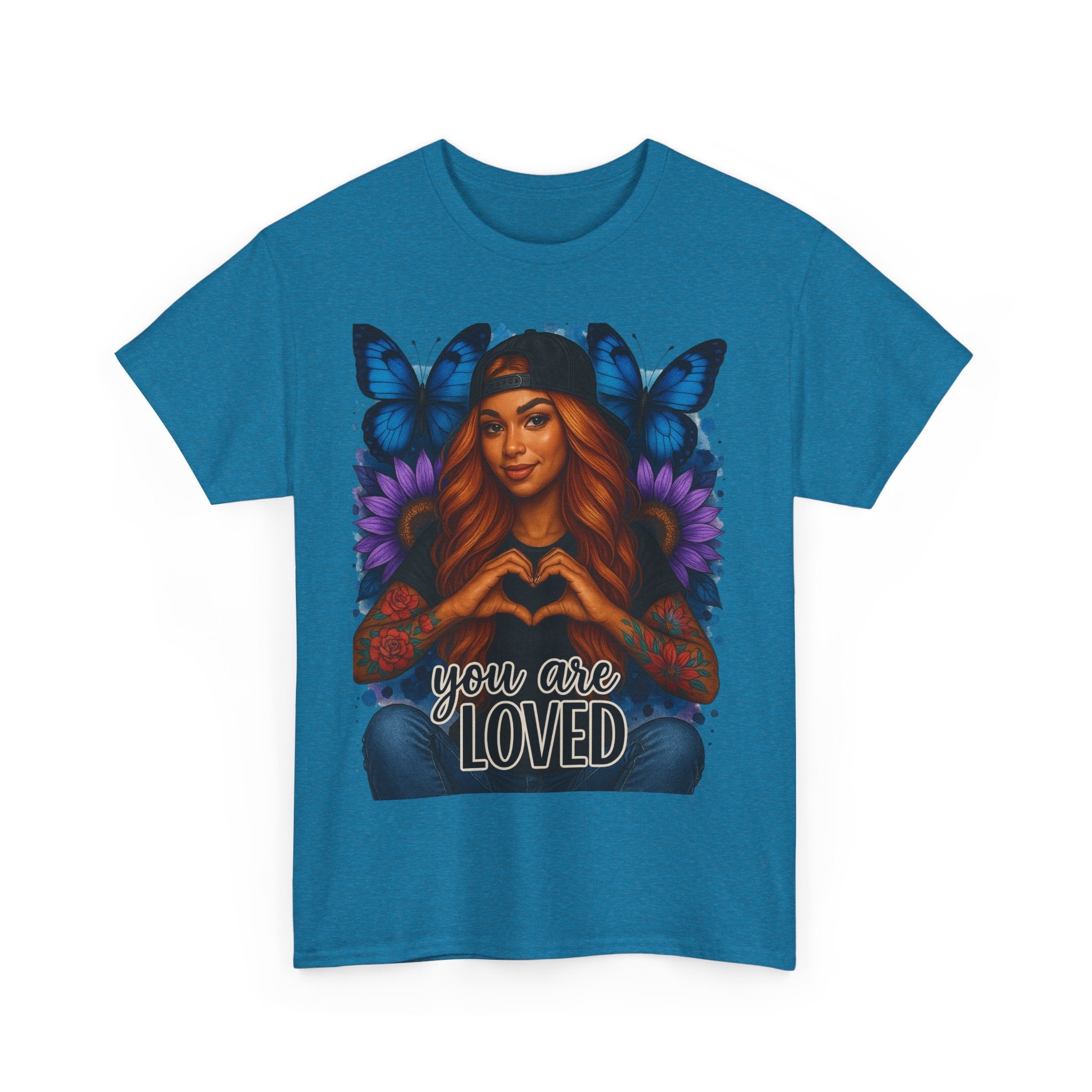 You Are Loved Unisex Heavy Cotton Tee – Vibrant Graphic Tee for Self-Love & Celebration
