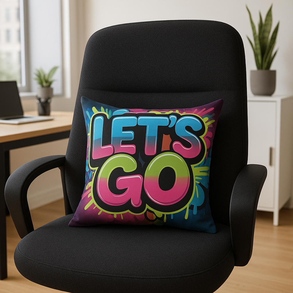 Colorful Graffiti Quote Pillow, Fun Home Decor, Modern Accent Cushion, Unique Gift for Friends, Motivational Decor Item