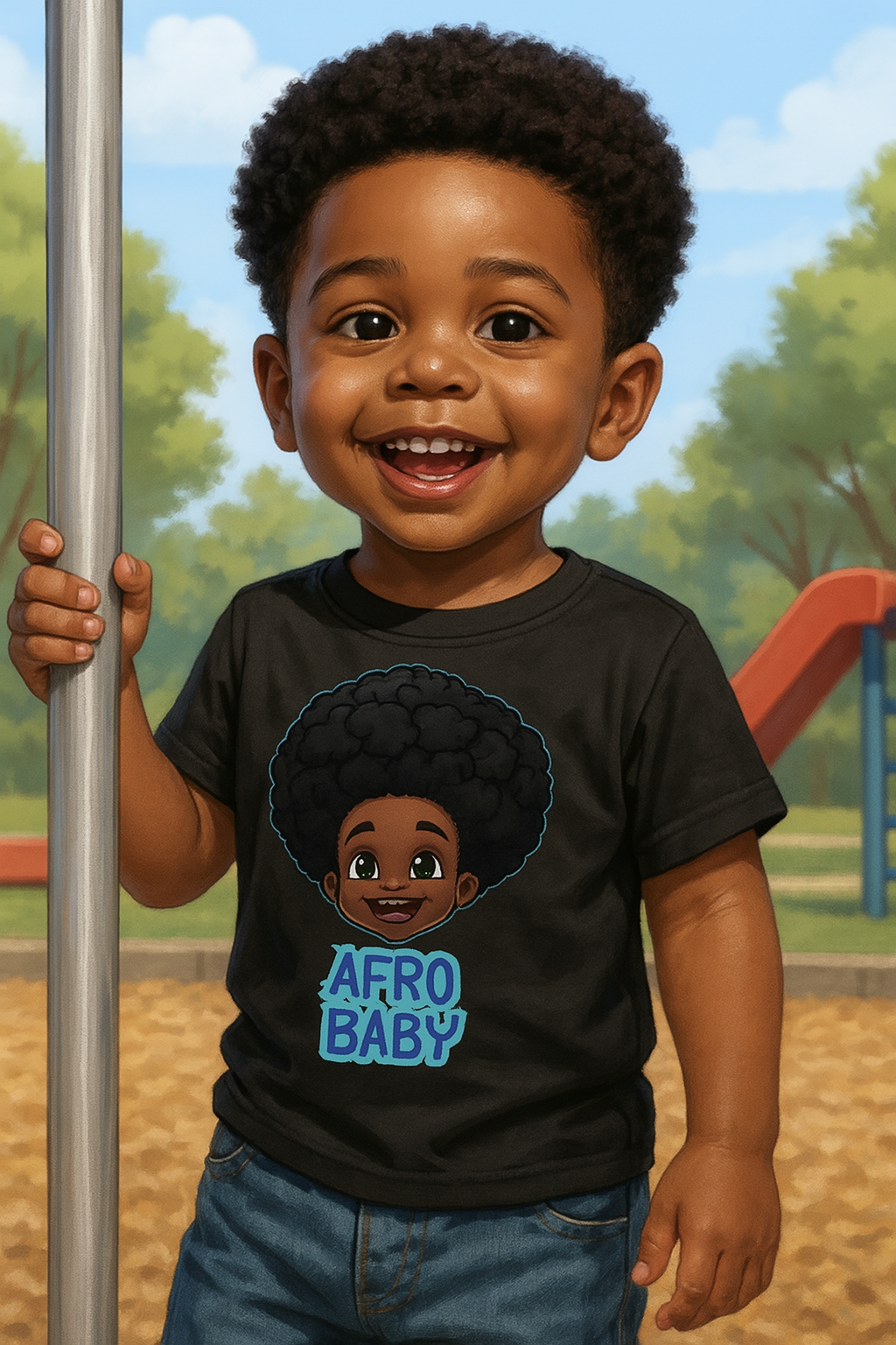 Cute Afro Baby Kids Tee, African American Shirt, Black Pride Clothing, Gift for Kids, Toddler Birthday Outfit, Everyday Wear