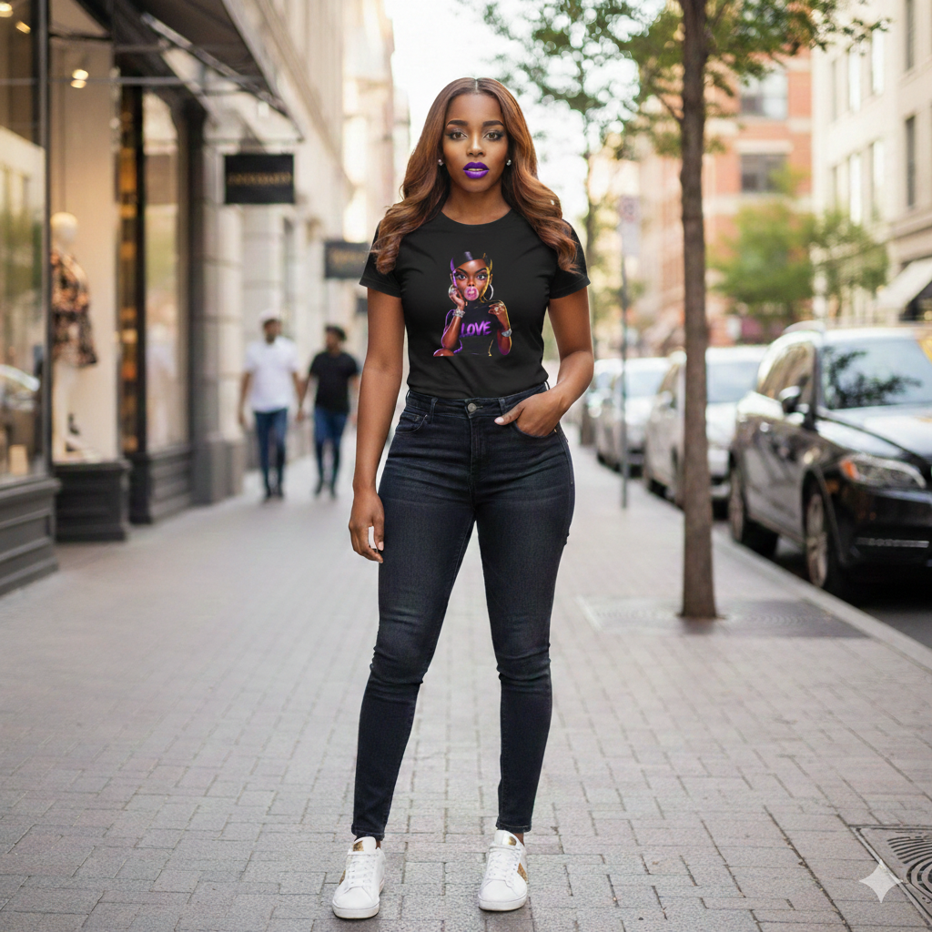 Love Bubblegum Tee — Black Girl Magic Graphic T-Shirt