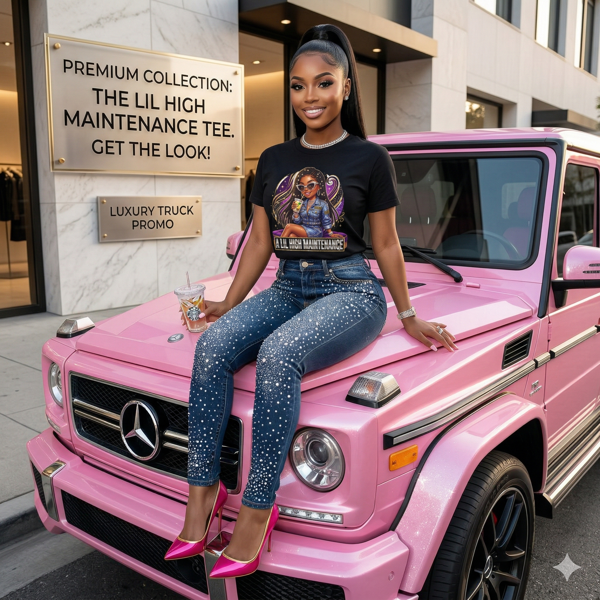 T-Shirt — "All High Maintenance" Glam Girl Graphic Tee