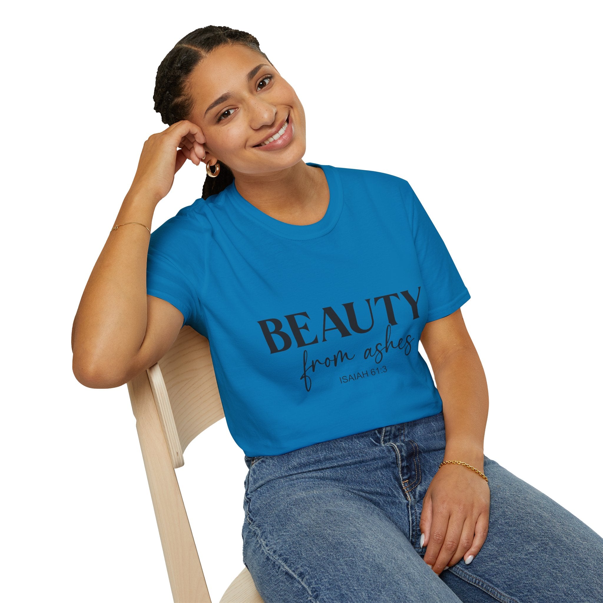 Inspirational Unisex T-Shirt: Beauty from Ashes, Faith Apparel, Motivational Gift, Christian Shirt, Casual Style, Uplifting Quote