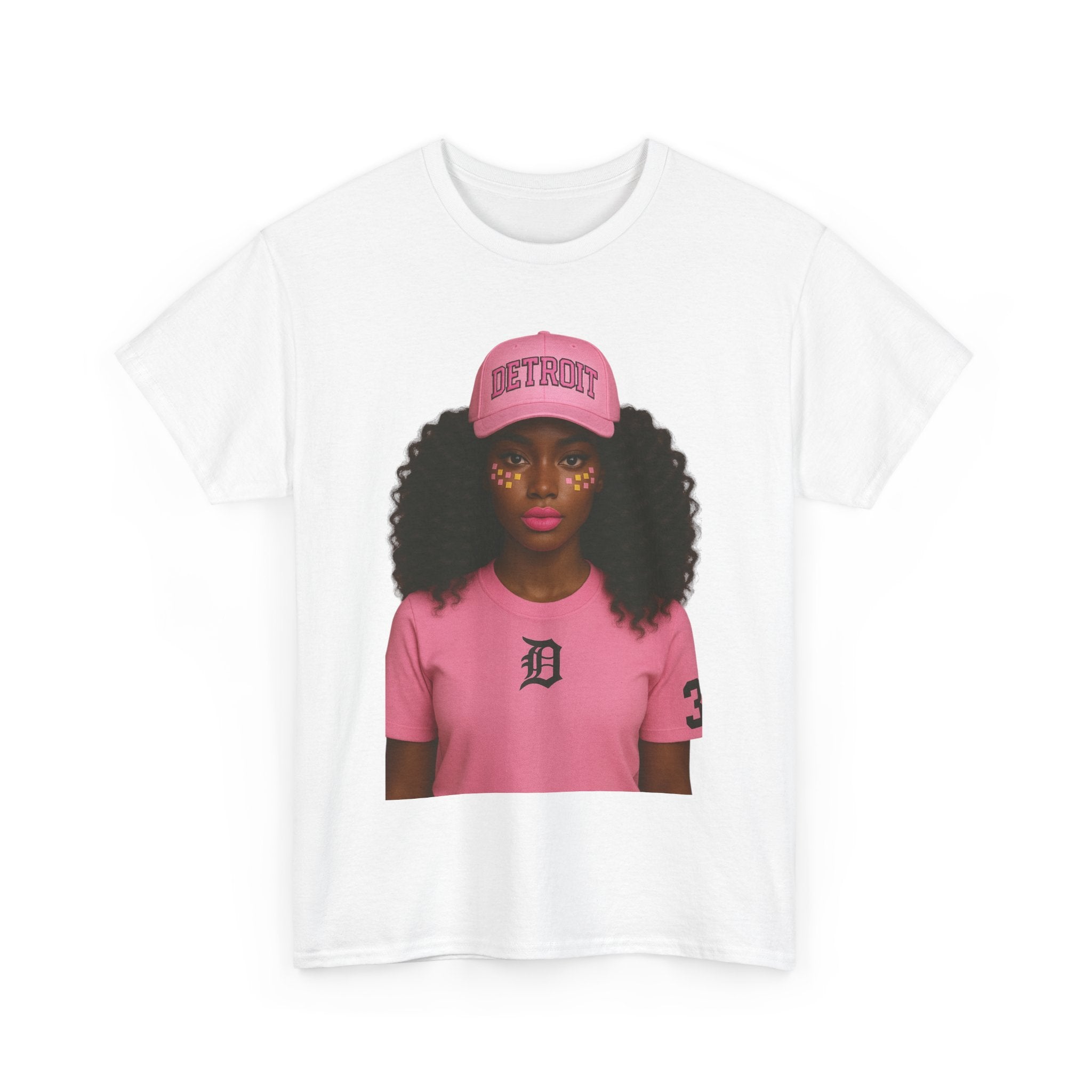 Detroit Pride Unisex Heavy Cotton Tee, Casual Streetwear, Graphic Tee, Gift for Her, Summer Fashion, Urban Outfit