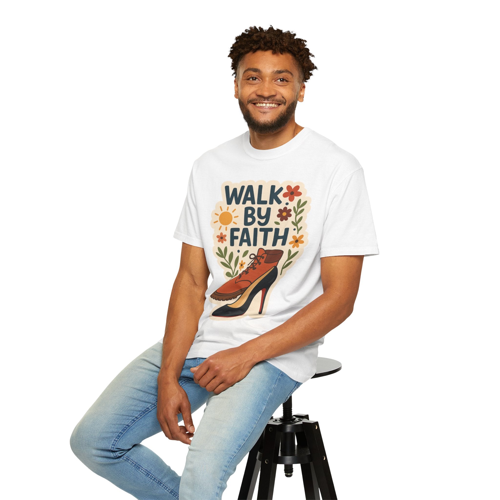 Walk By Faith T-Shirt - Unisex Garment-Dyed Tee for Fashionable Comfort