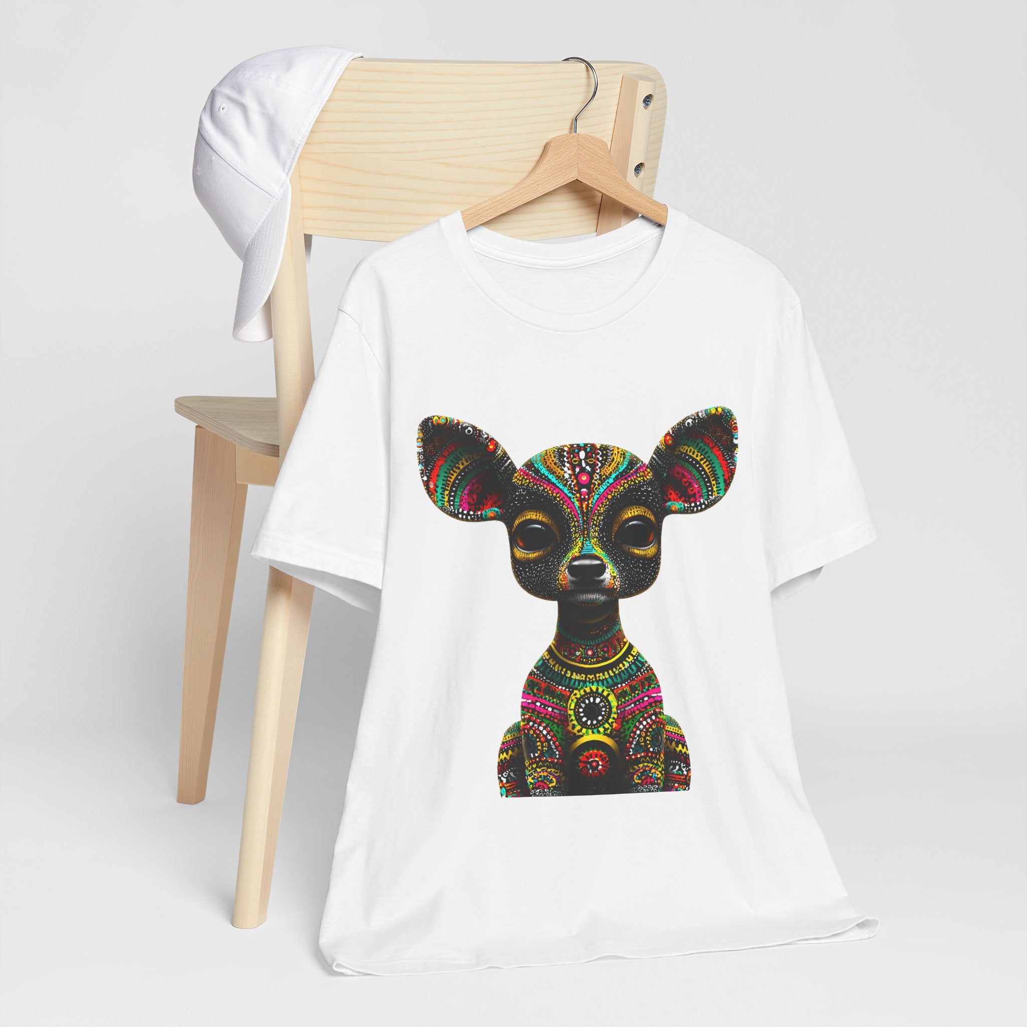 Psychedelic Chihuahua Art Tee — Colorful Tribal Dog Graphic T-Shirt