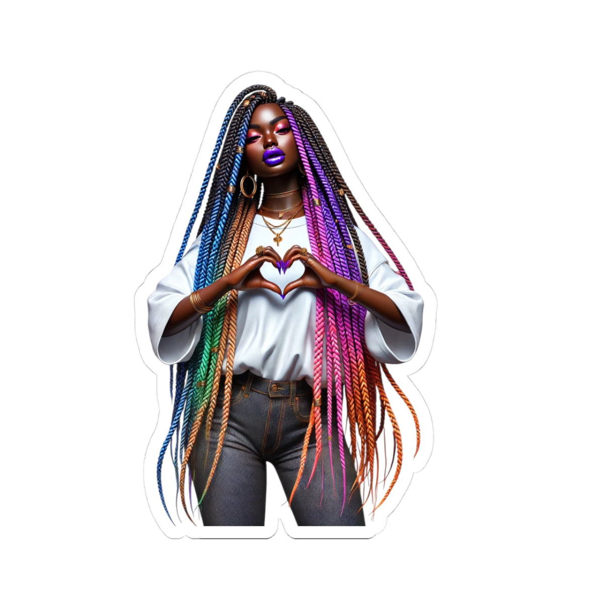 Love Colorful Heart-Shaped Kiss-Cut Stickers for Self-Expression