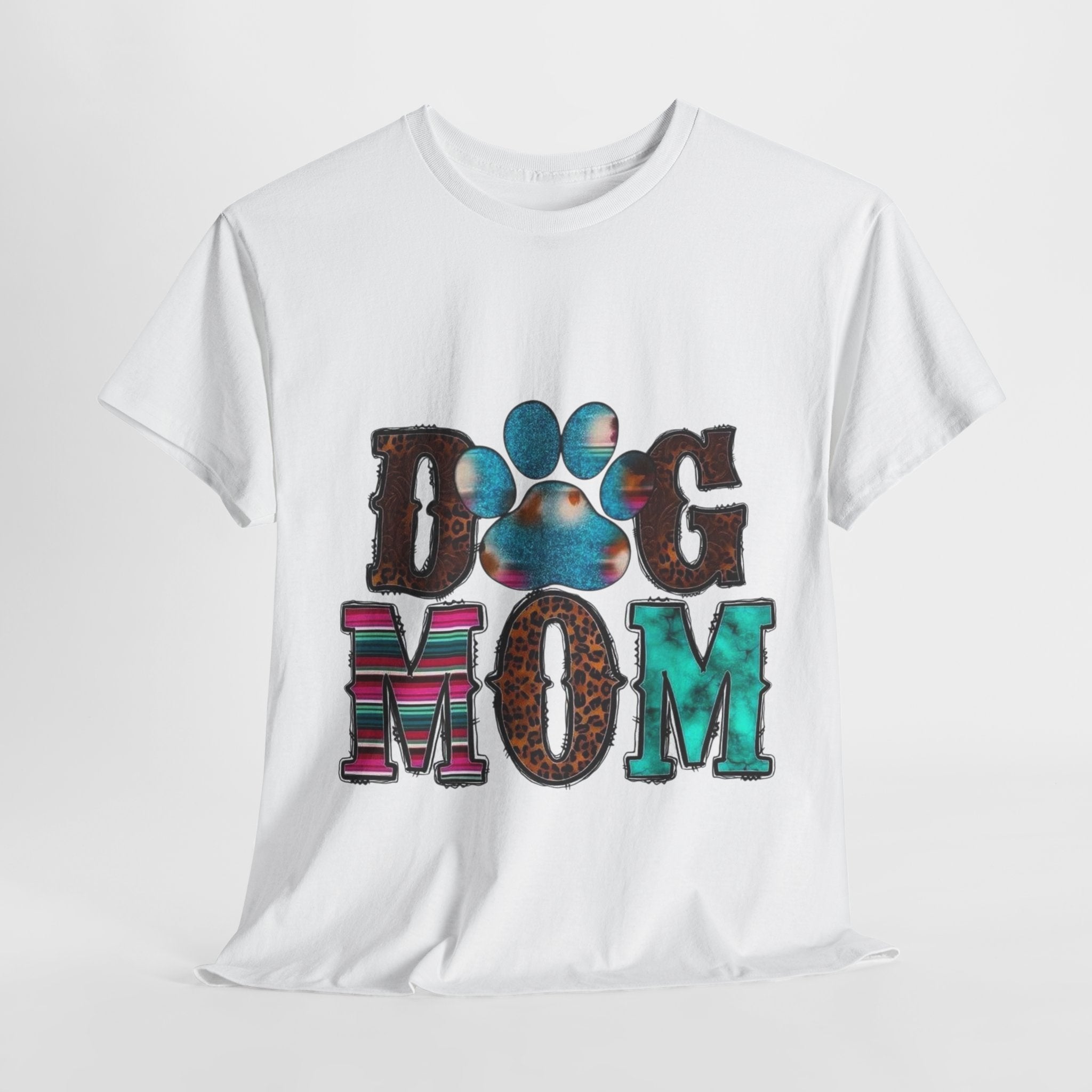 Dog Mom Heavy Cotton Tee, Pet Lover Gift, Dog Owner Apparel, Fun Animal Shirt, Cute Casual Wear, Perfect for Dog Lovers