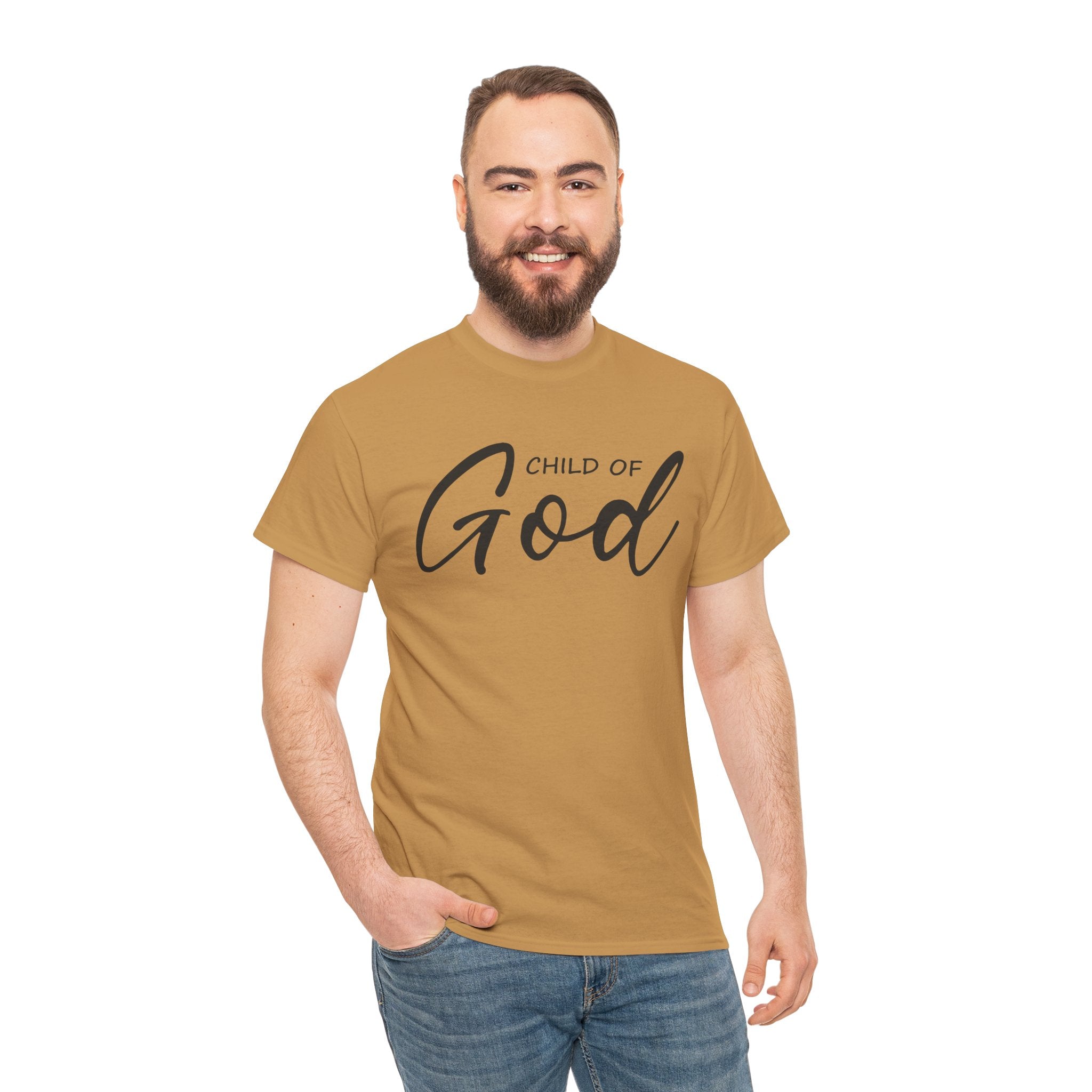Child of God Unisex Heavy Cotton Tee - Faith T-Shirt, Spiritual Gift, Church Events, Casual Wear, Everyday Comfort