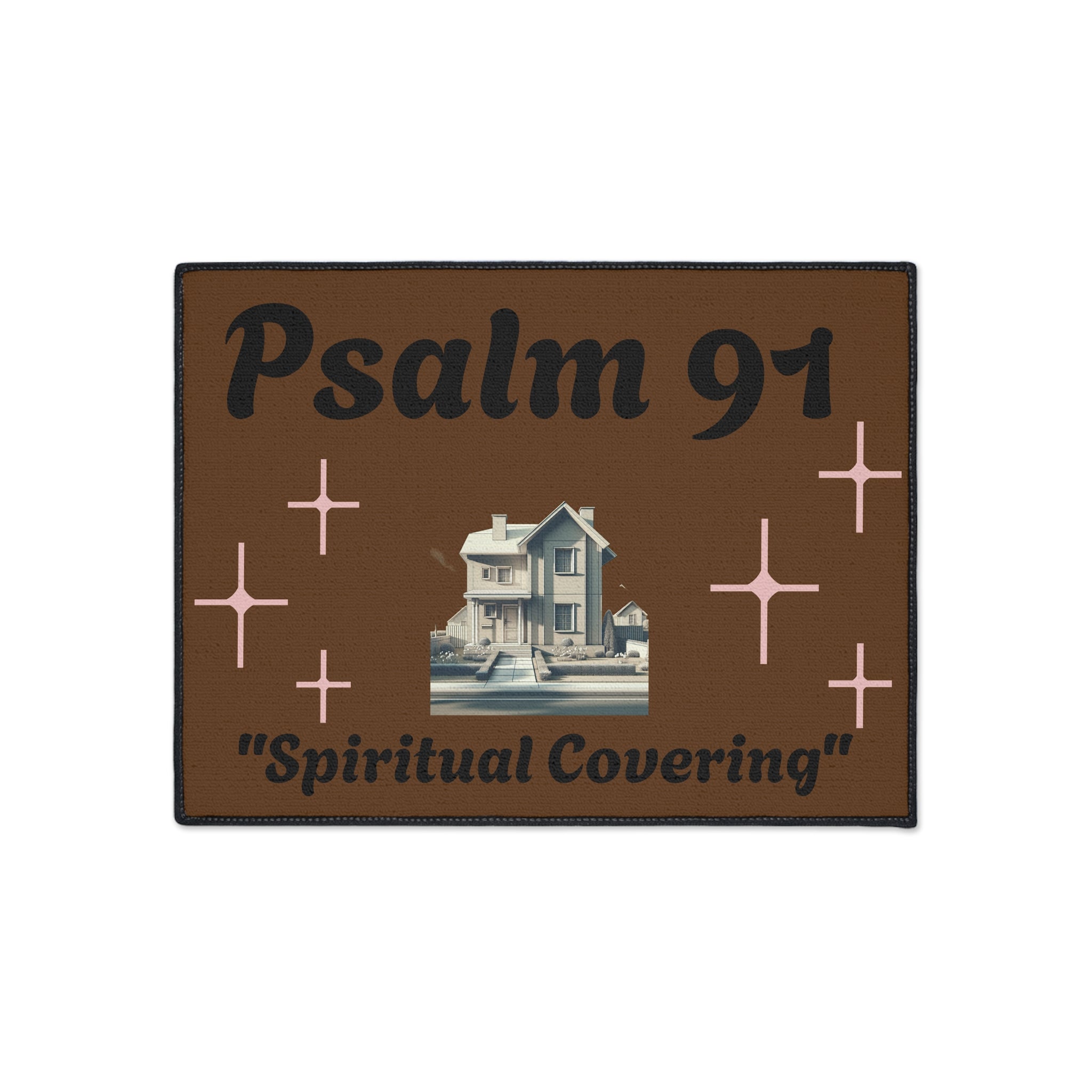 Psalm 91 Scripture Floor Mat, Bible Verse Rug, Religious Heavy Duty Welcome Mat, Christian Home Decor, Indoor Outdoor Mat