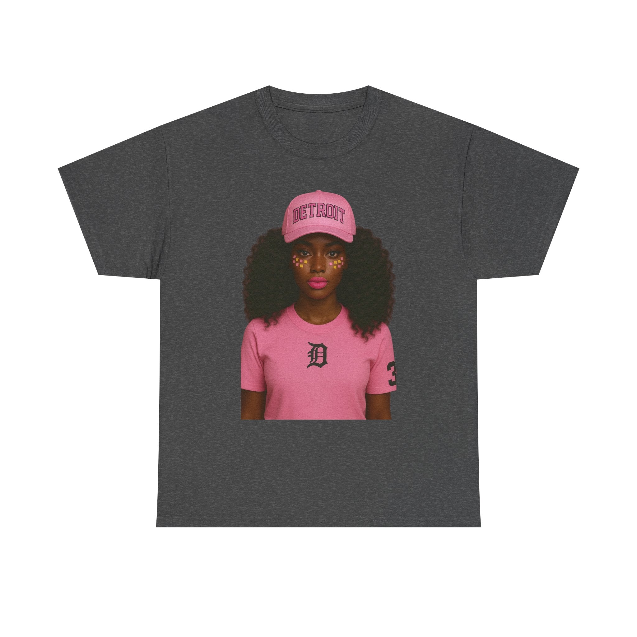 Detroit Pride Unisex Heavy Cotton Tee, Casual Streetwear, Graphic Tee, Gift for Her, Summer Fashion, Urban Outfit