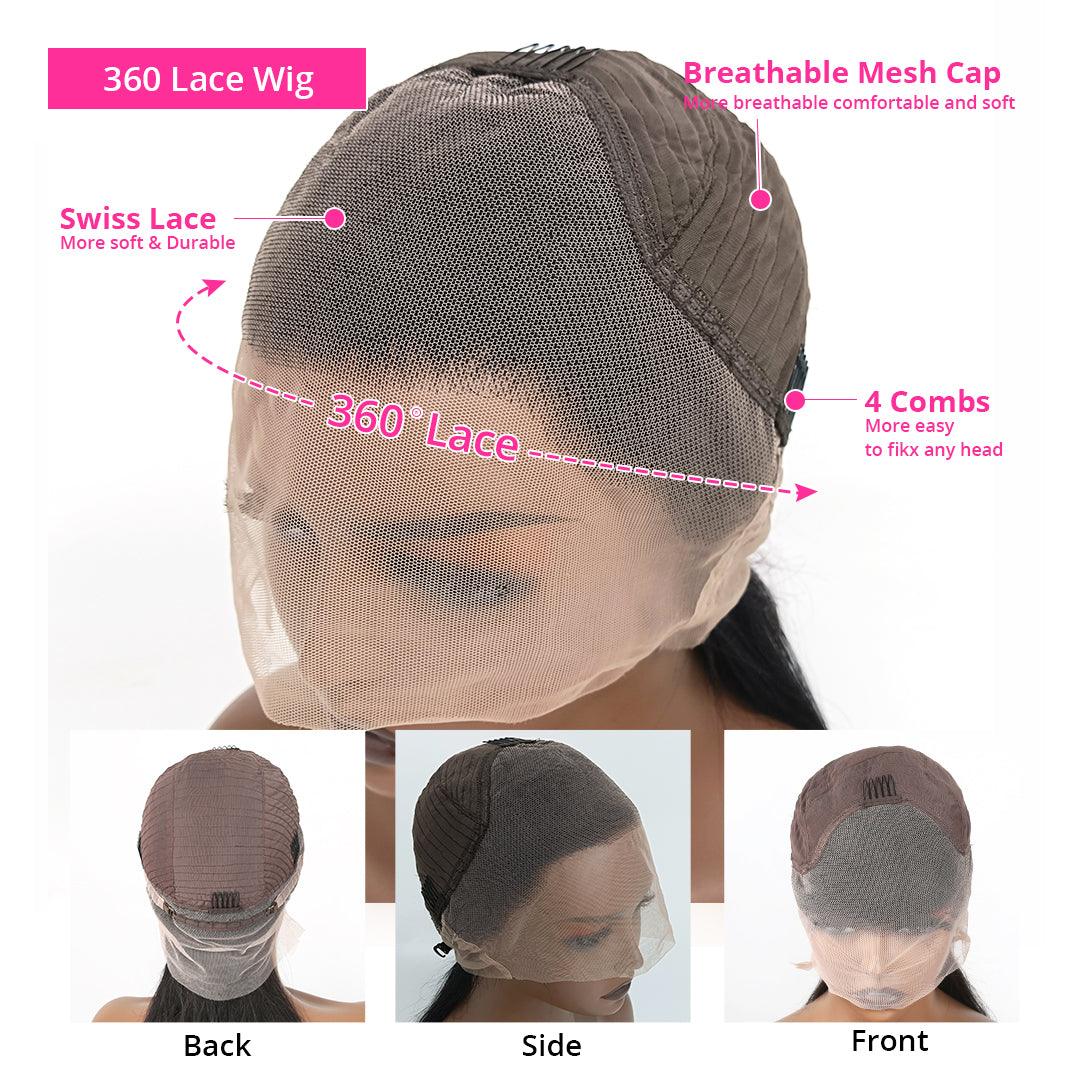 30 - 38 Inch Body Wave 360 Lace Frontal Wig - ShopEbonyMonique