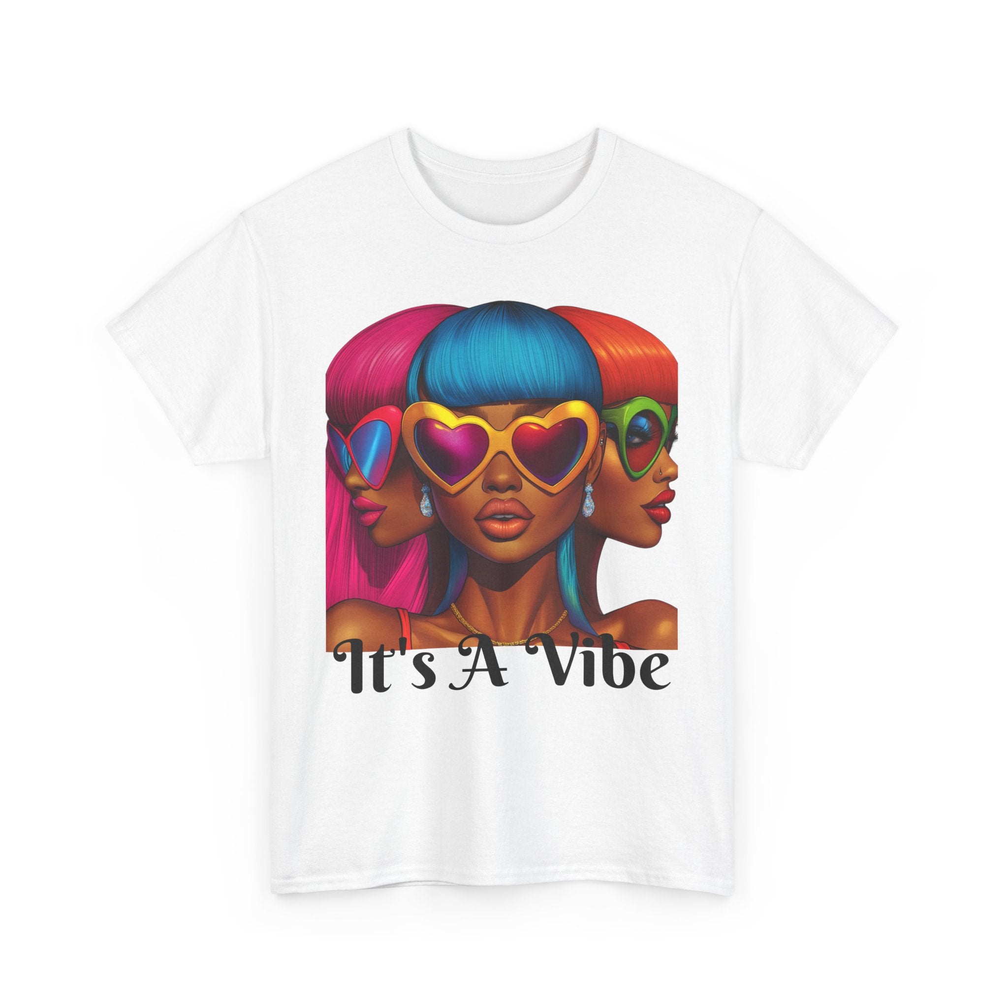 It's A Vibe Unisex Heavy Cotton Tee - Colorful Graphic T-Shirt for Casual Wear
