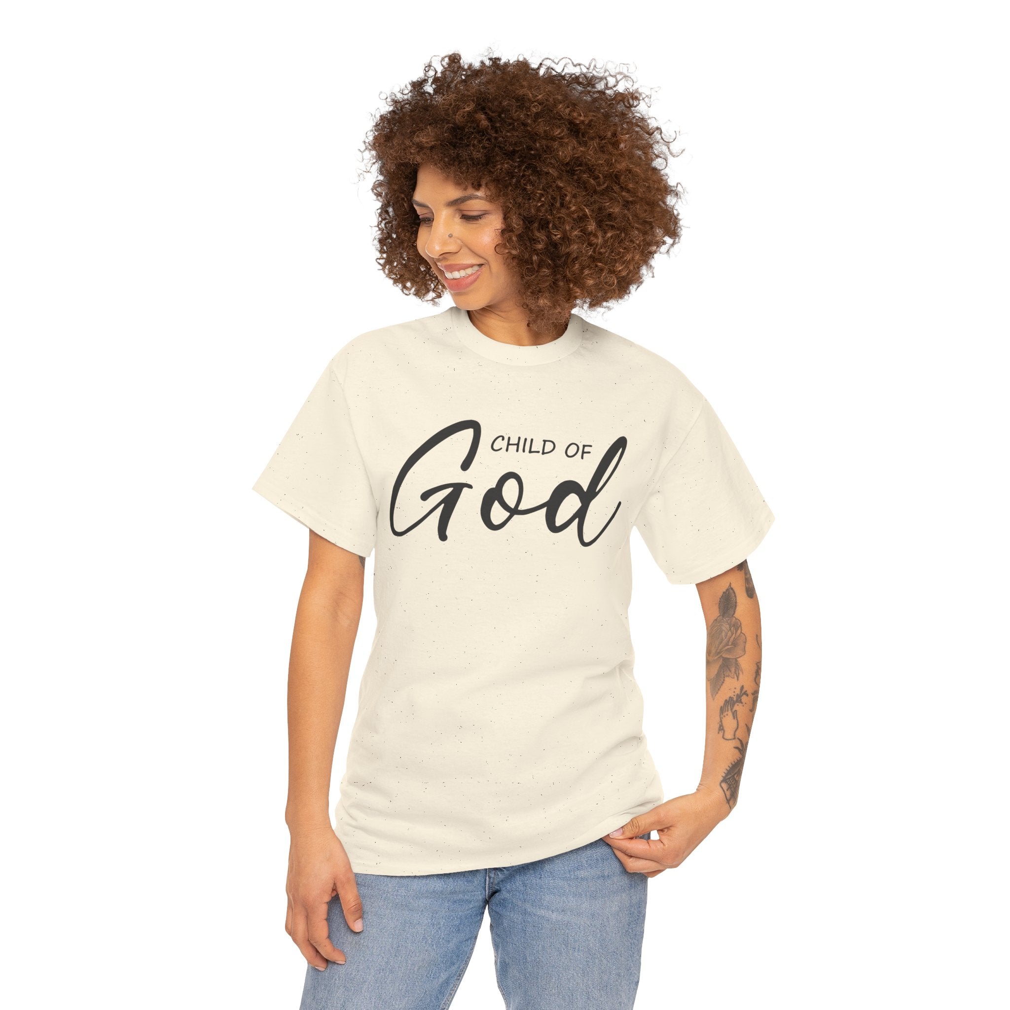 Child of God Unisex Heavy Cotton Tee - Faith T-Shirt, Spiritual Gift, Church Events, Casual Wear, Everyday Comfort