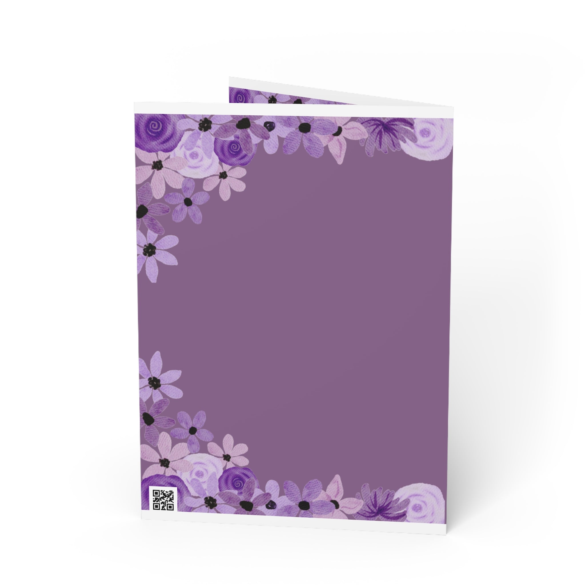 Greeting Card — New Baby Girl / Mommy & Baby Purple Floral "Little Queen"